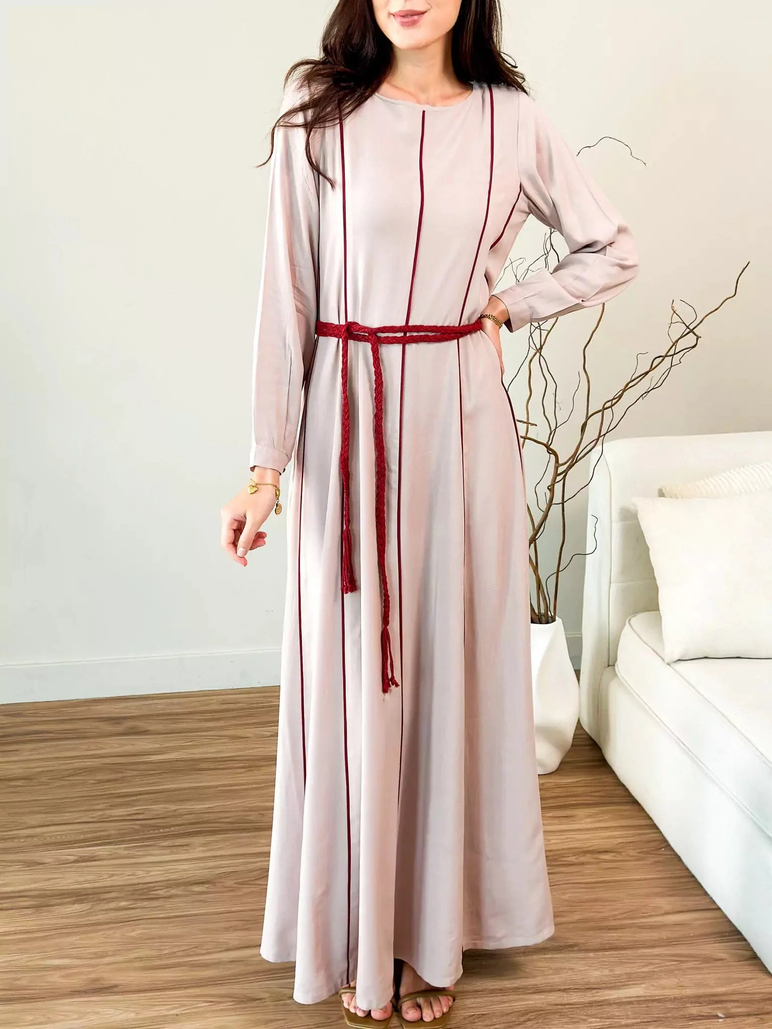 Oats n Rose Braided Long Dress
