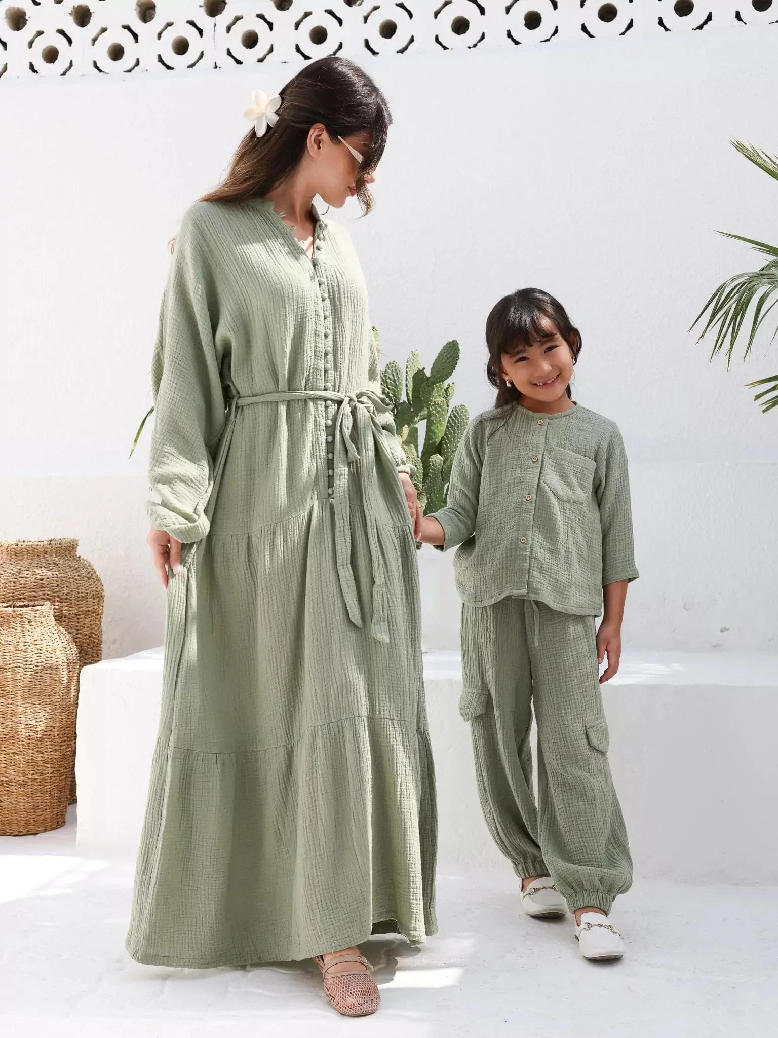 Ophelia Pastel Green Muslin Dress - Image 6