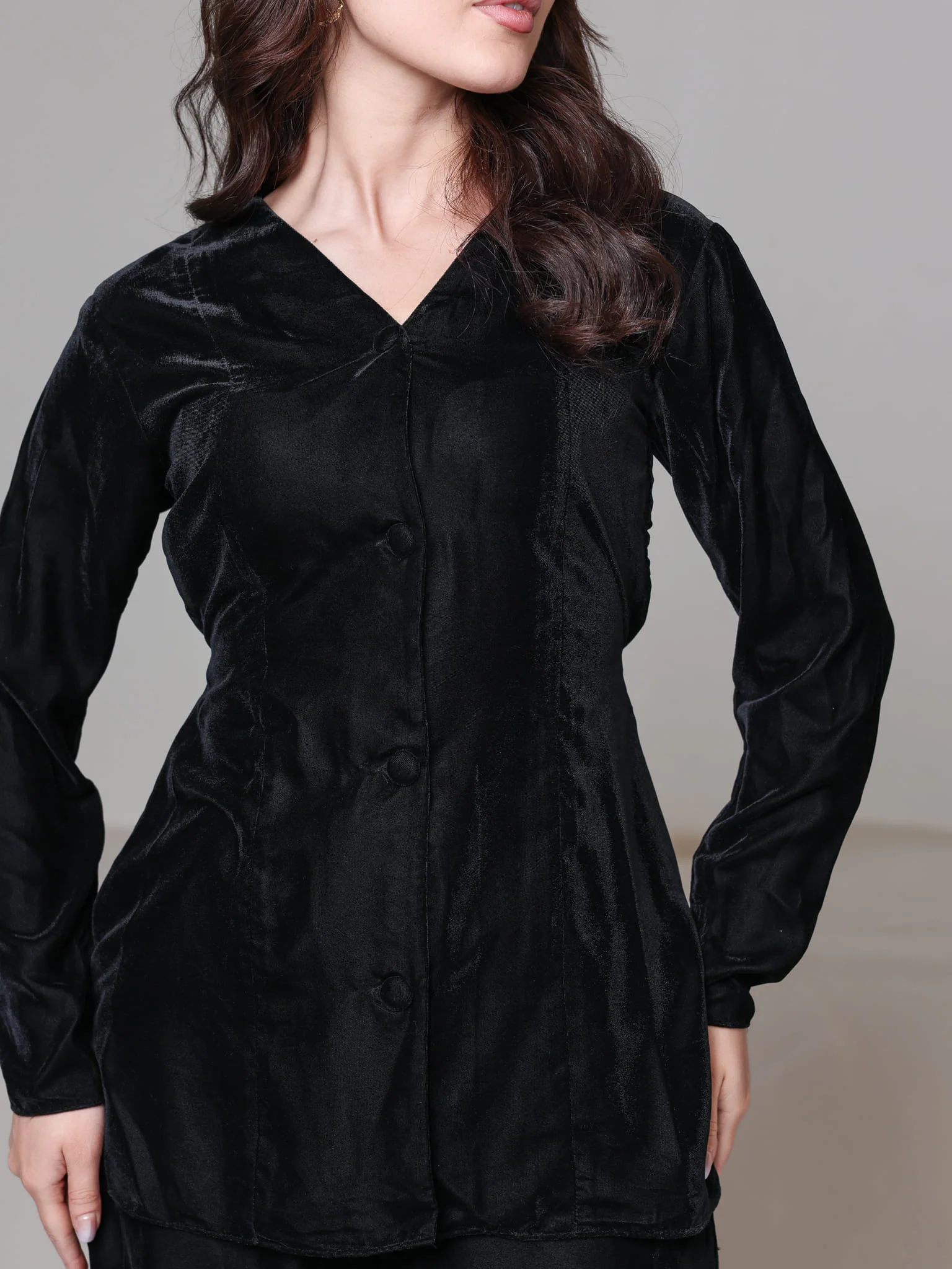 Oriana Black Velvet Co Ord Set - Image 2