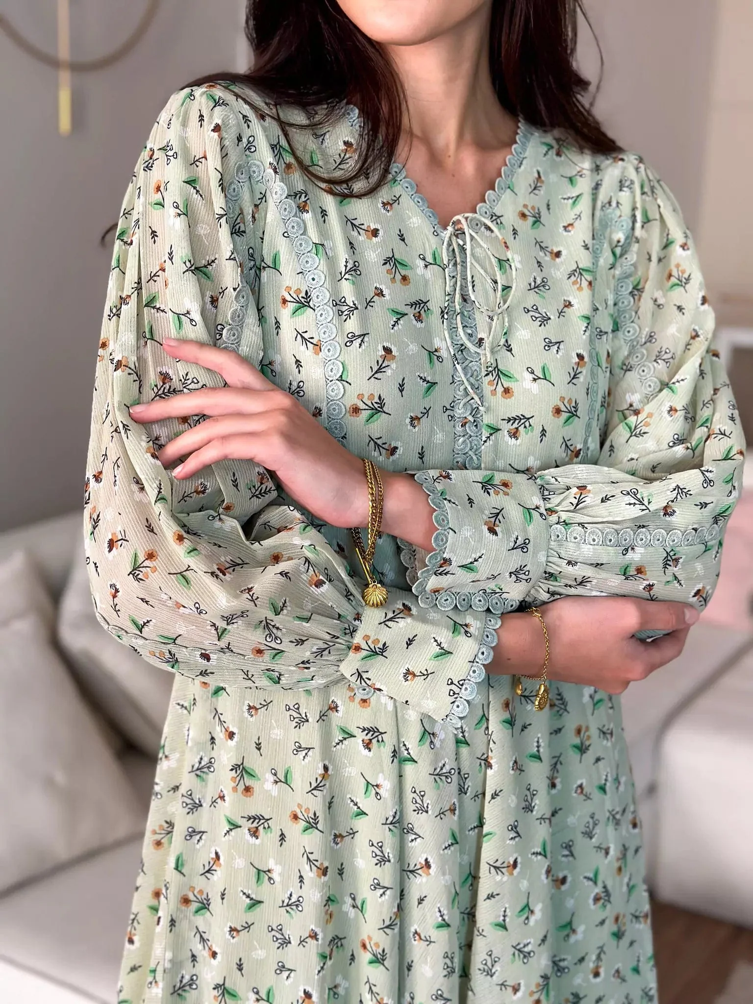 Orino Green Long Dress - Image 6
