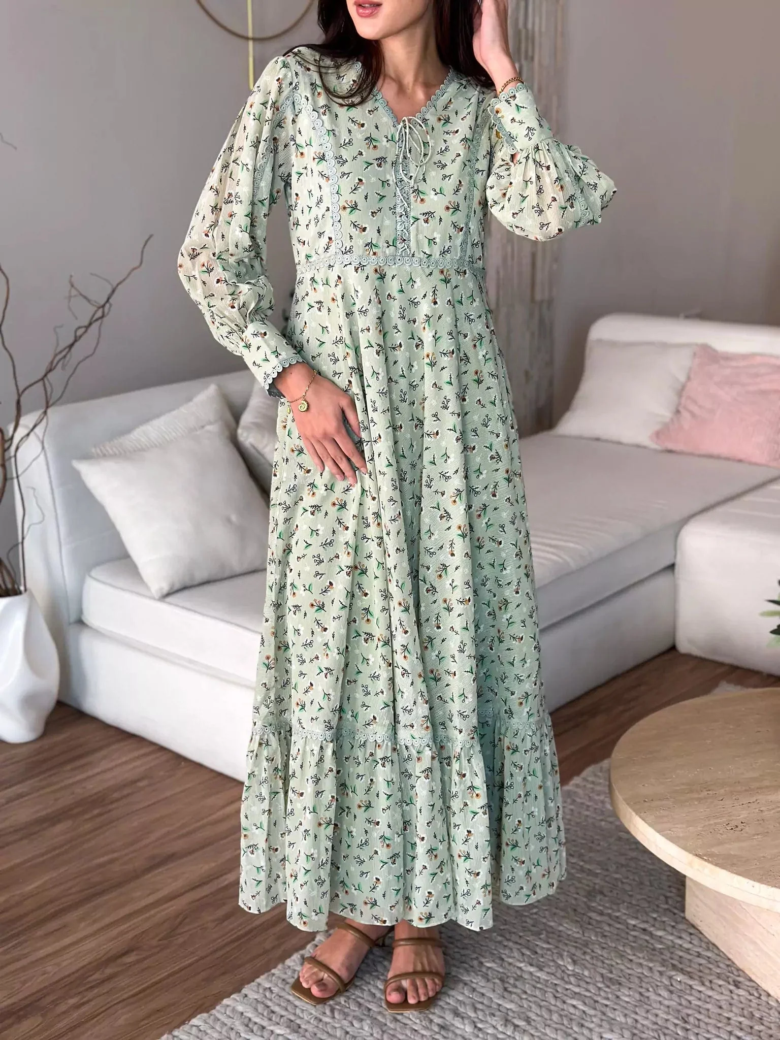 Orino Green Long Dress - Image 7