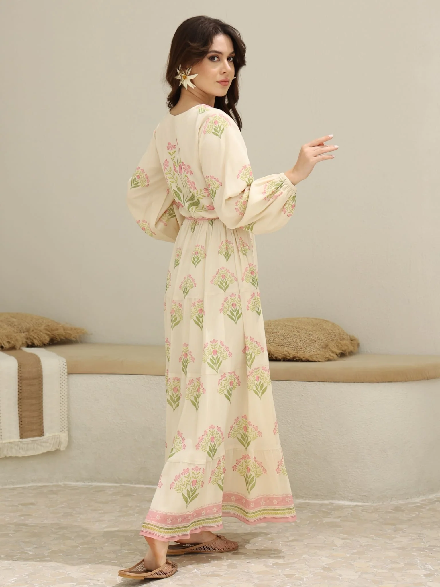 Orivelle Panel Floral Long Dress - Image 3