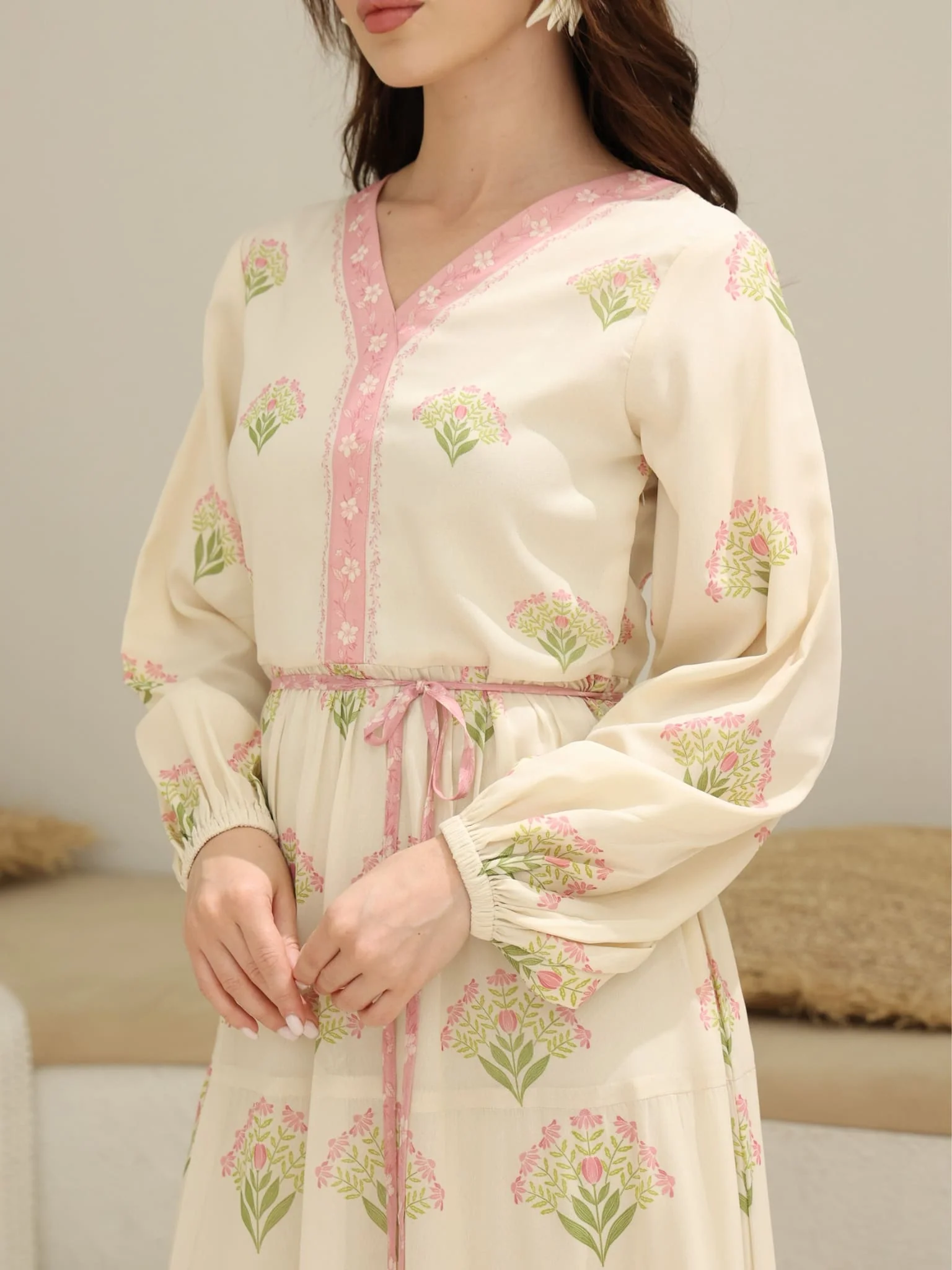 Orivelle Panel Floral Long Dress - Image 4
