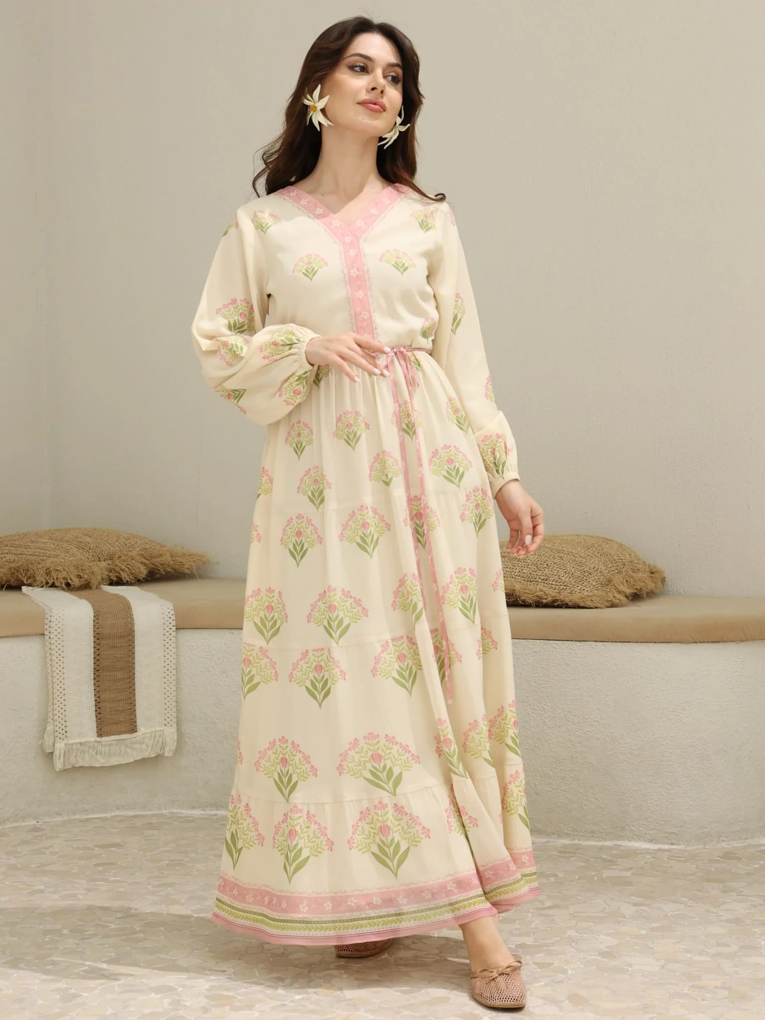 Orivelle Panel Floral Long Dress - Image 7