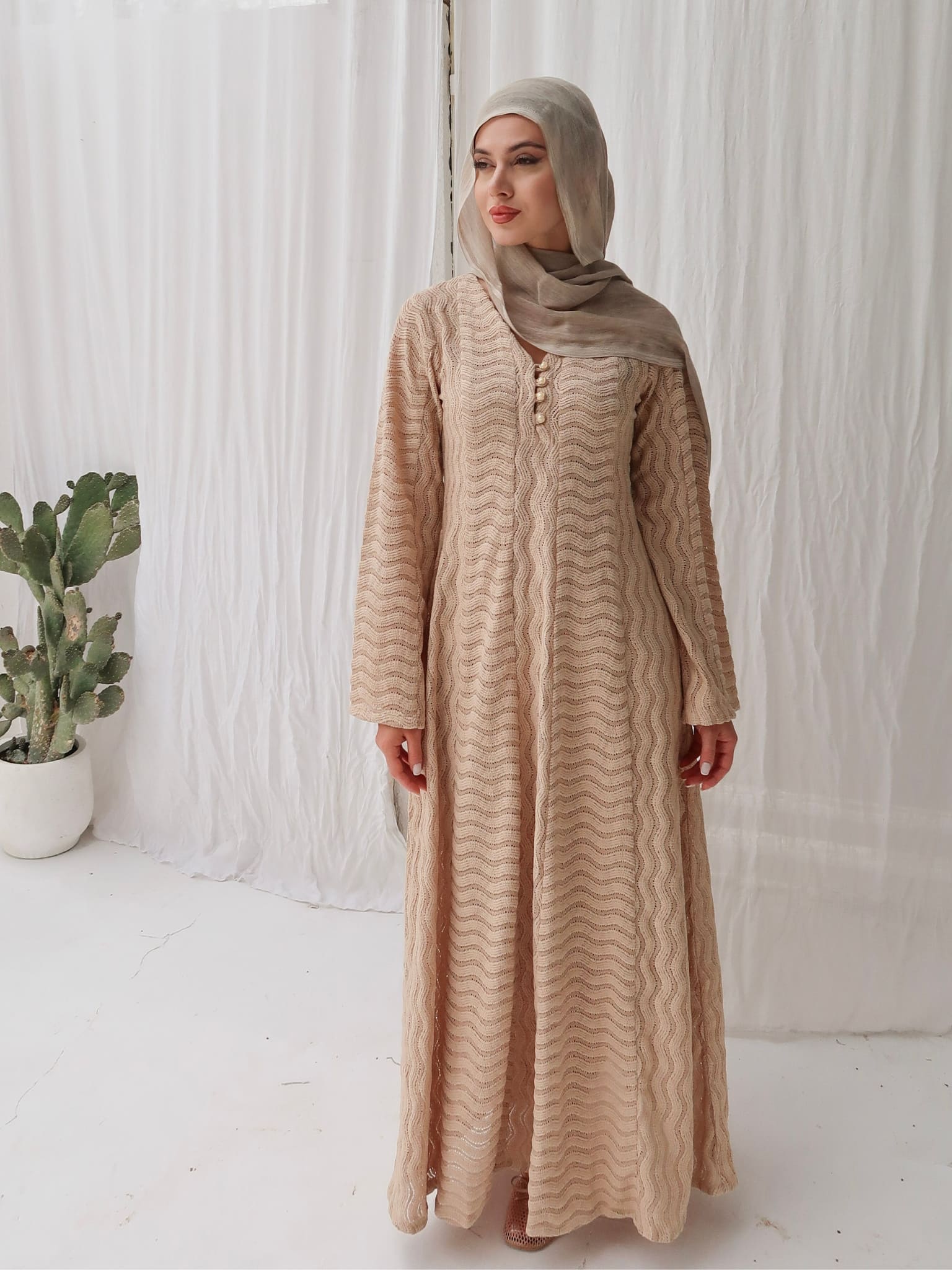 Orlaith Panel Crochet Long Dress - Image 5