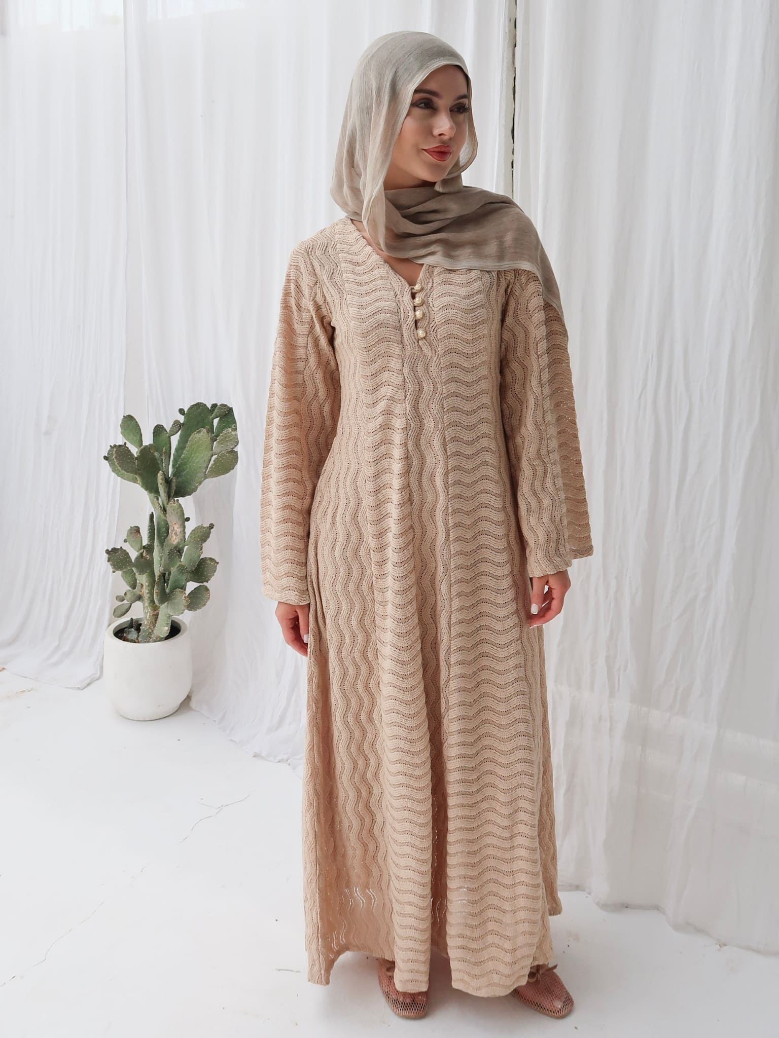 Orlaith Panel Crochet Long Dress - Image 7
