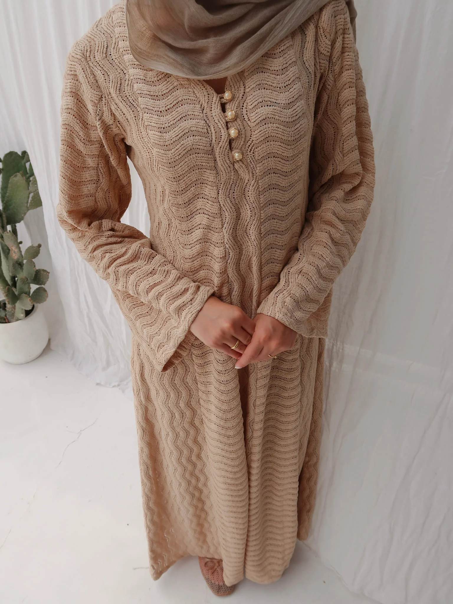 Orlaith Panel Crochet Long Dress - Image 8