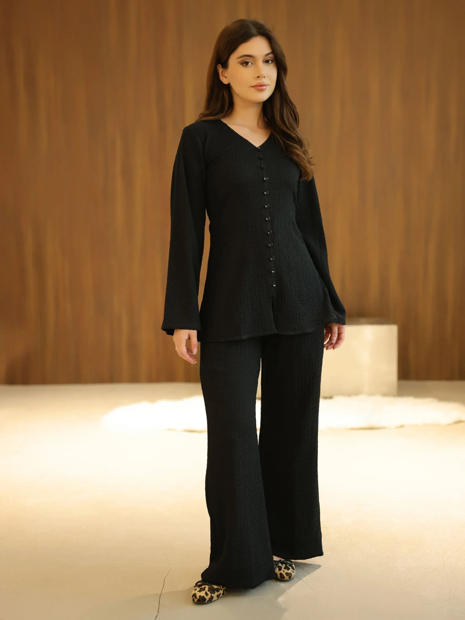 Osanna Textured Black Co Ord Set
