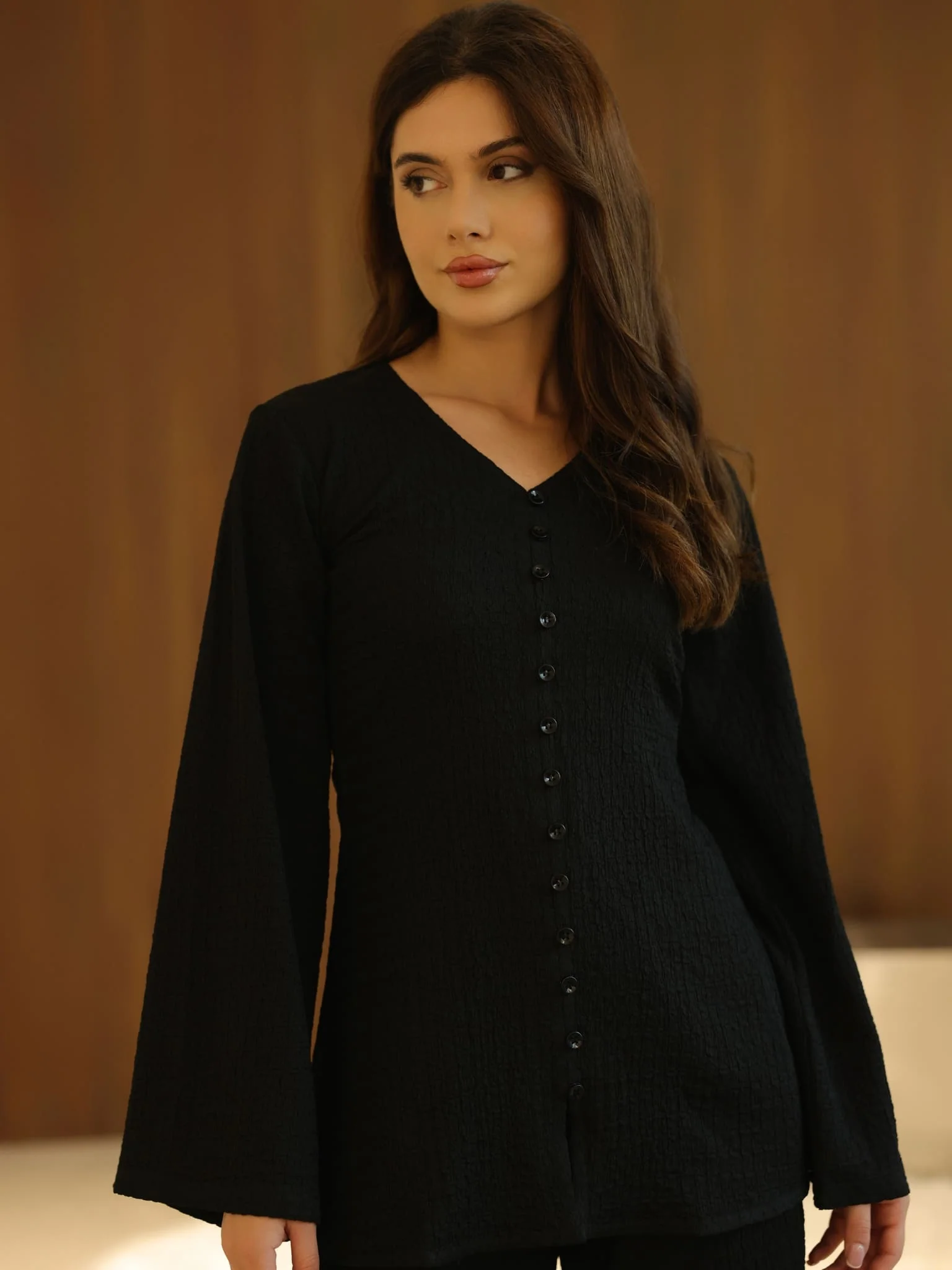 Osanna Textured Black Co Ord Set - Image 4