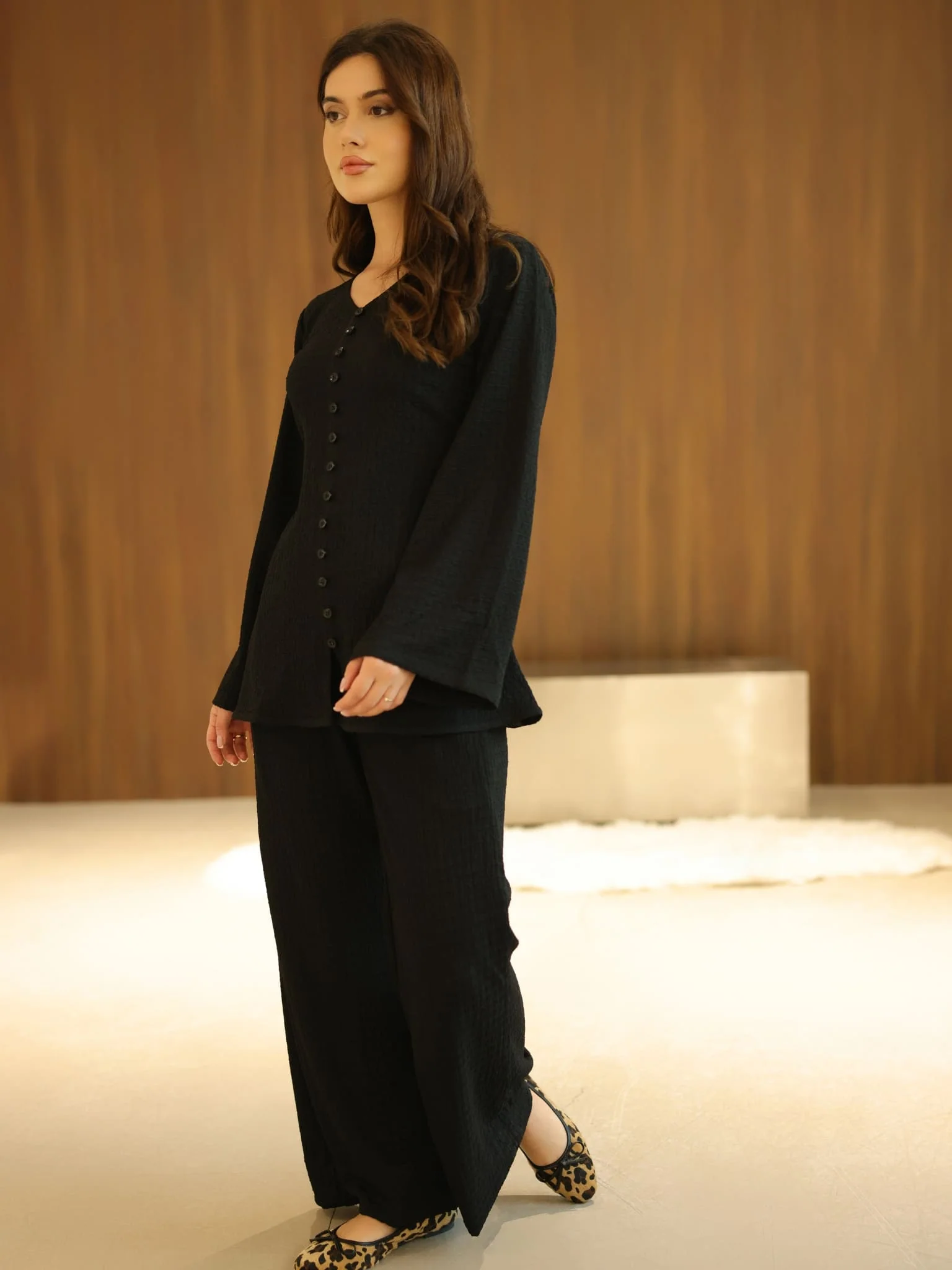 Osanna Textured Black Co Ord Set - Image 5