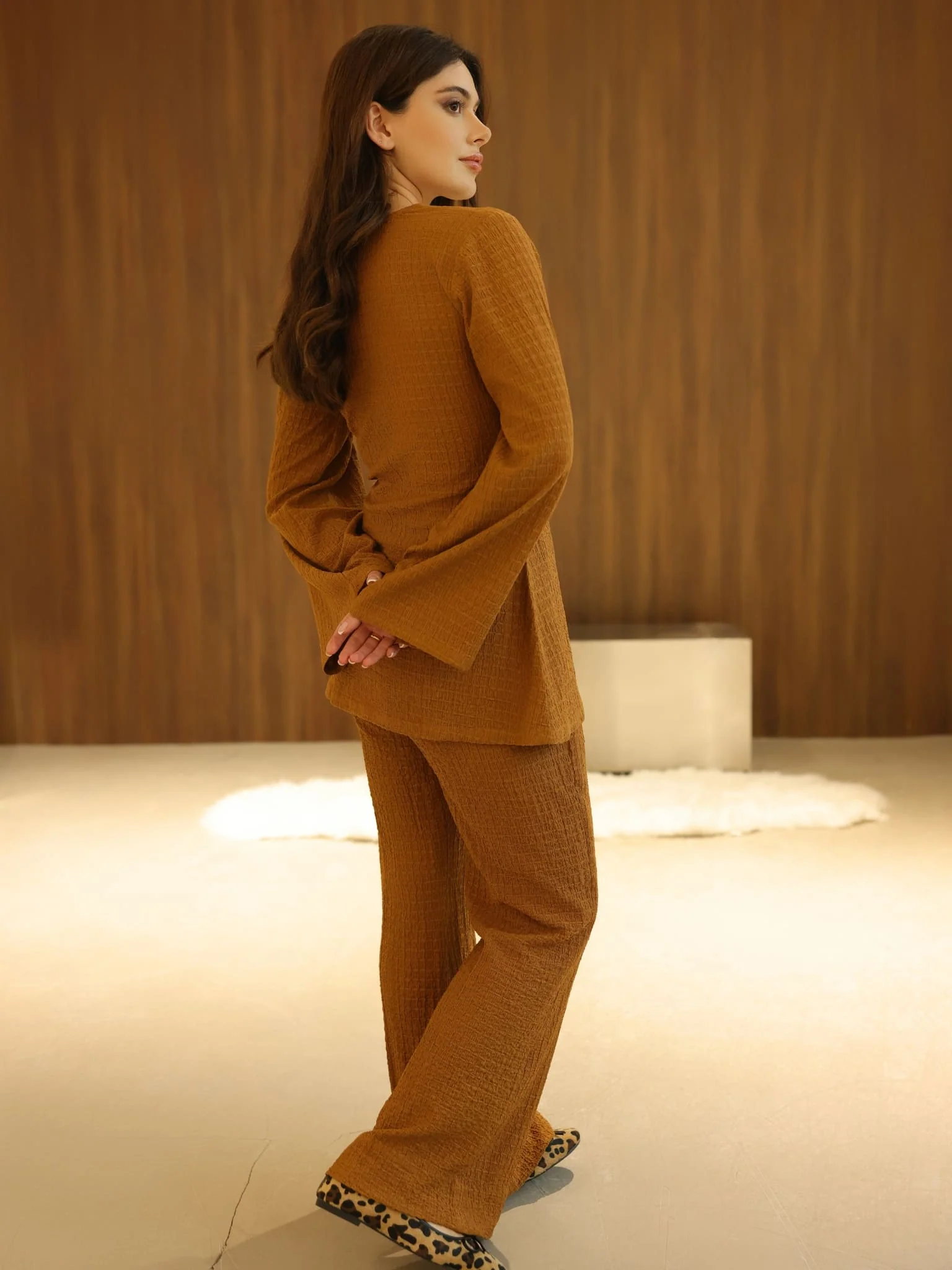 Osanna Textured Brown Co Ord Set - Image 2