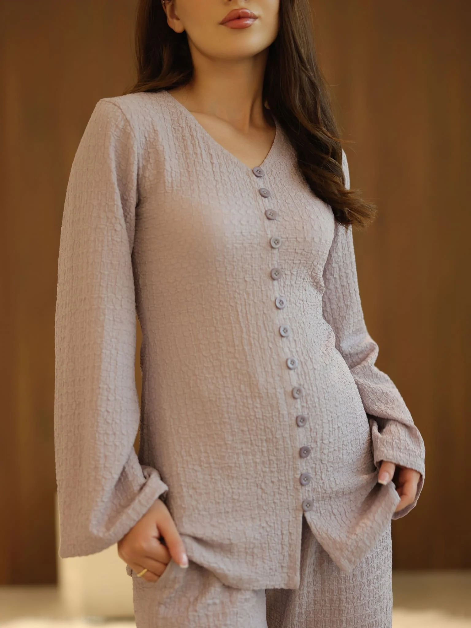 Osanna Textured Lilac Co Ord Set - Image 9