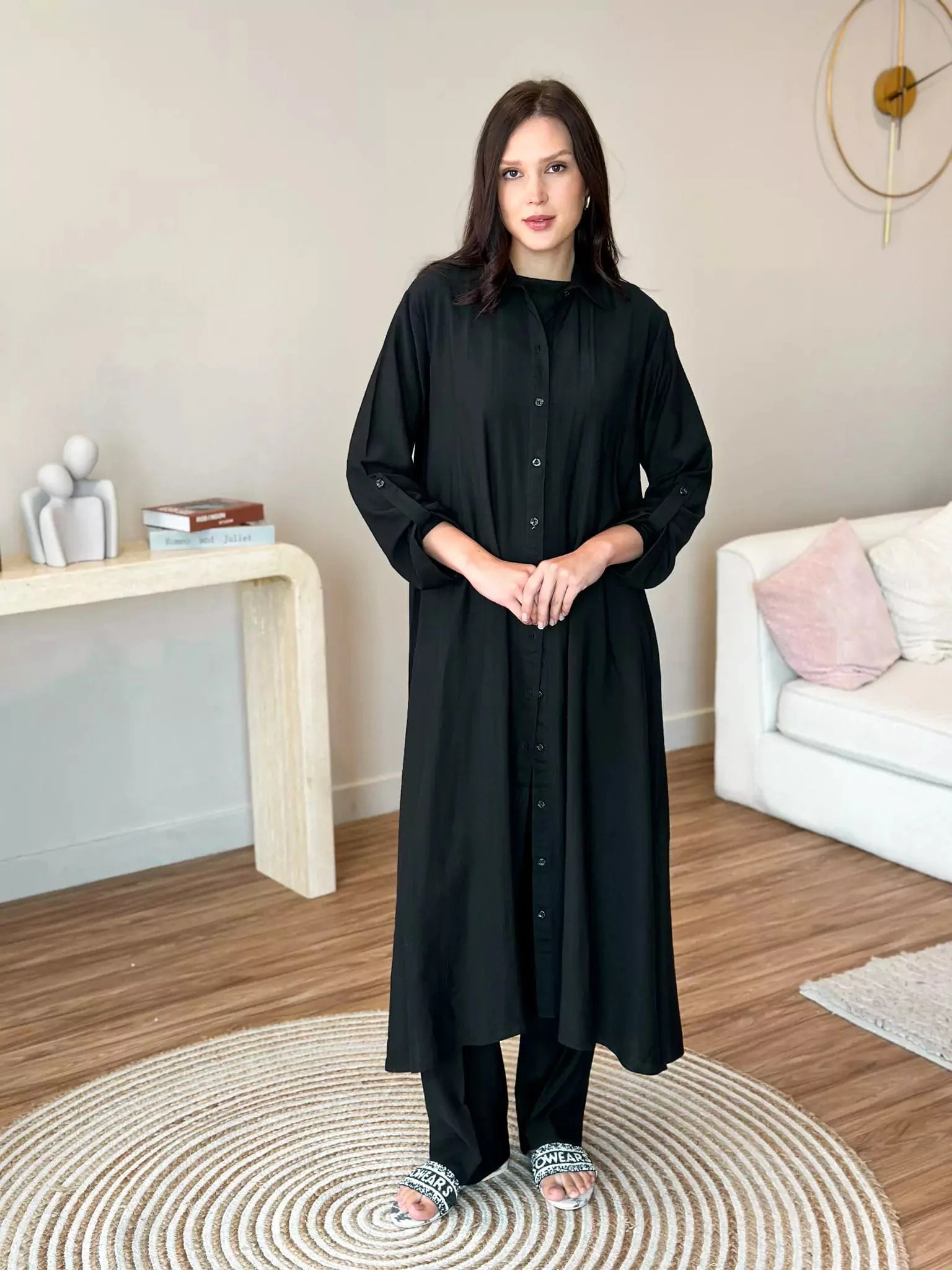 Ozan Tunic Long Shirt & Pants Co Ord Set - Image 3