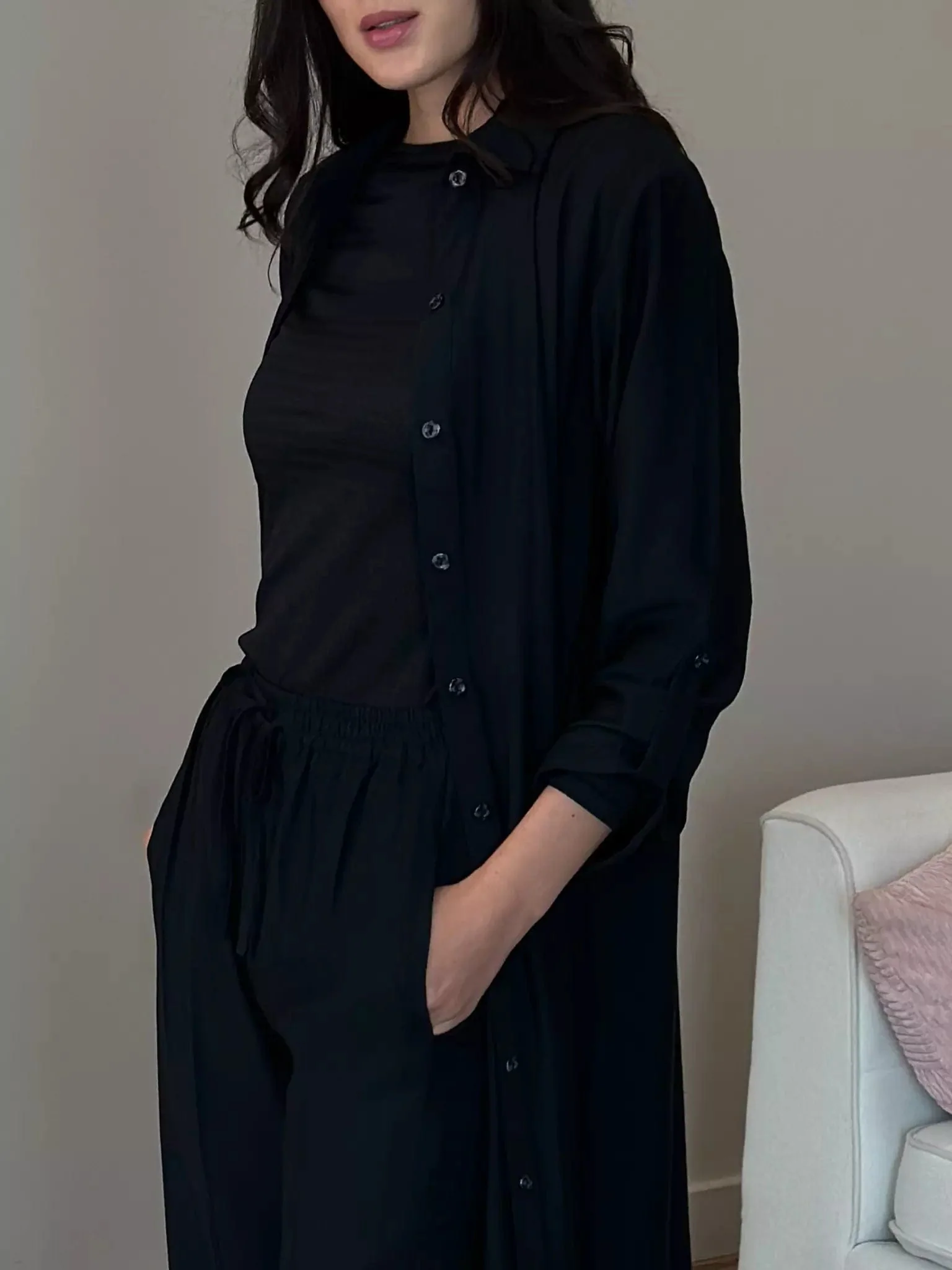 Ozan Tunic Long Shirt & Pants Co Ord Set - Image 4