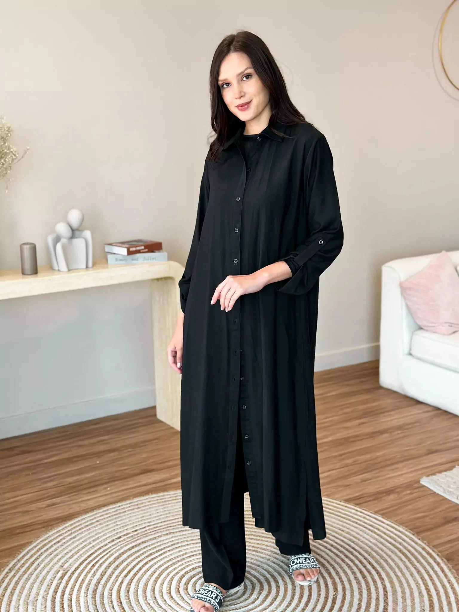 Ozan Tunic Long Shirt & Pants Co Ord Set - Image 7