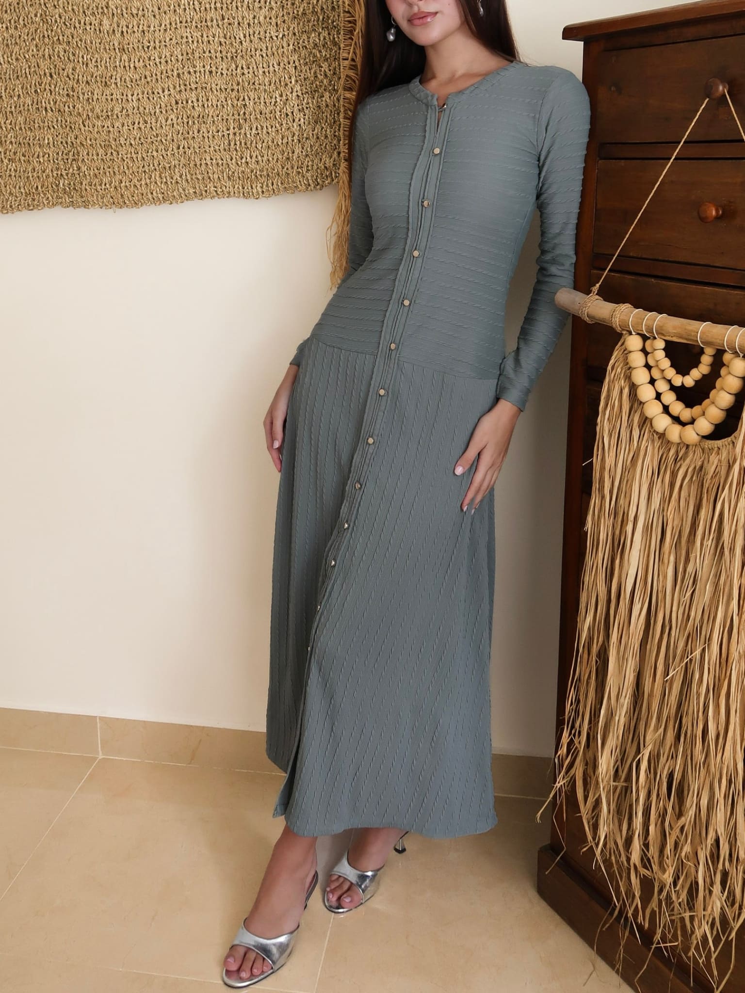 Parelle Green Long Dress - Image 4