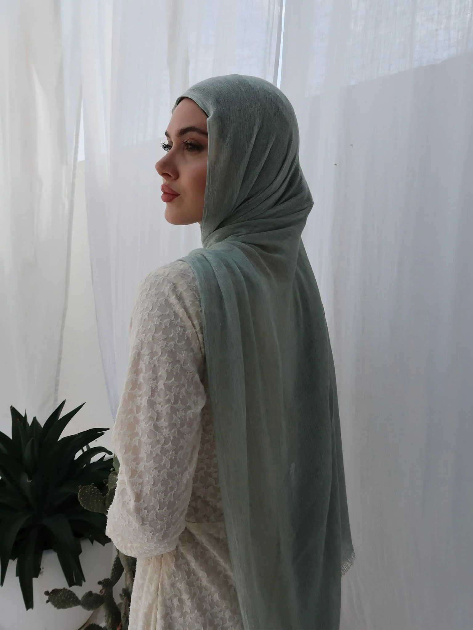 Pearla Glacier Sage Stole / Scarf - Image 4