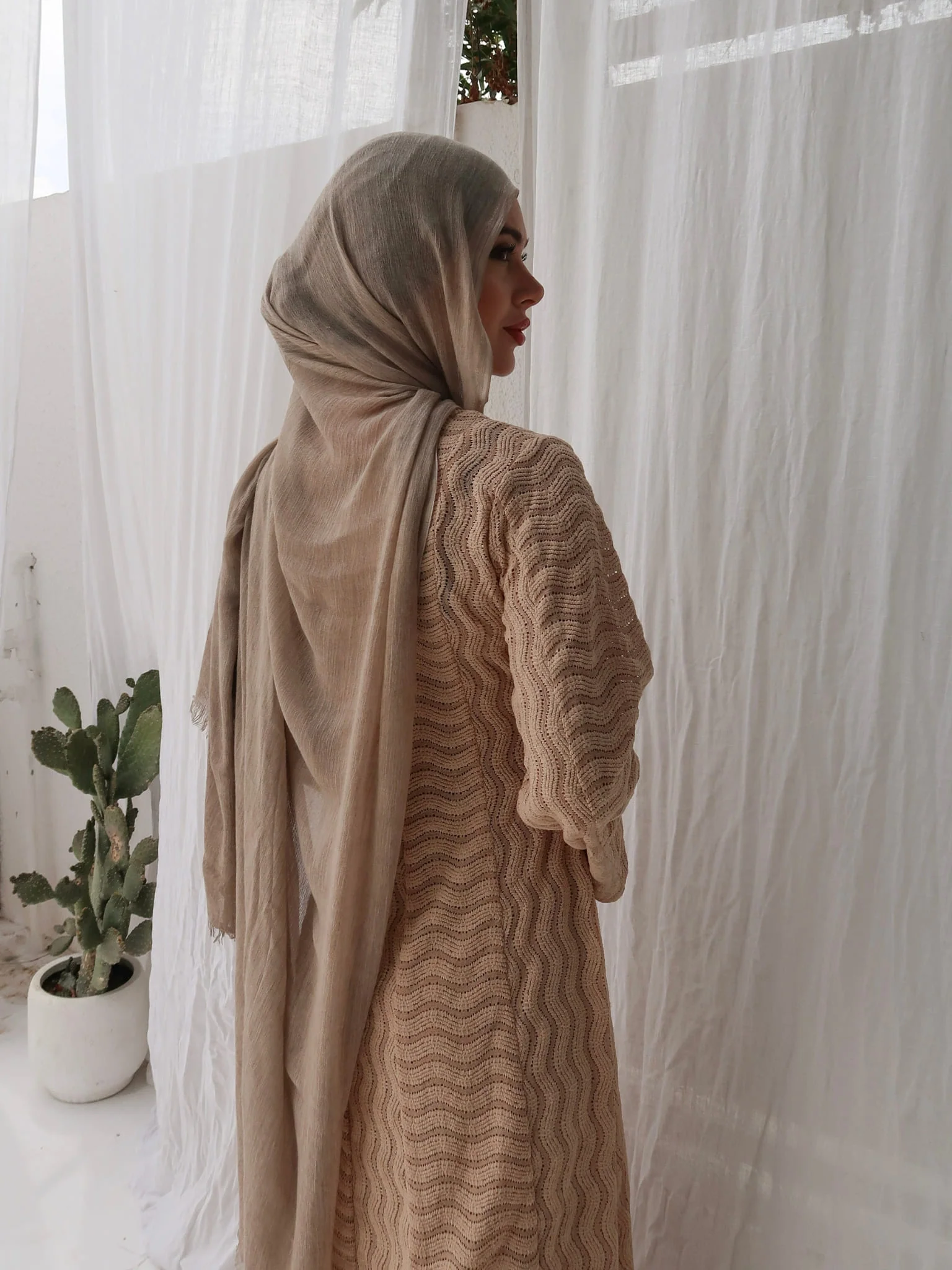 Pearla Maple Khaki Stole / Scarf - Image 5
