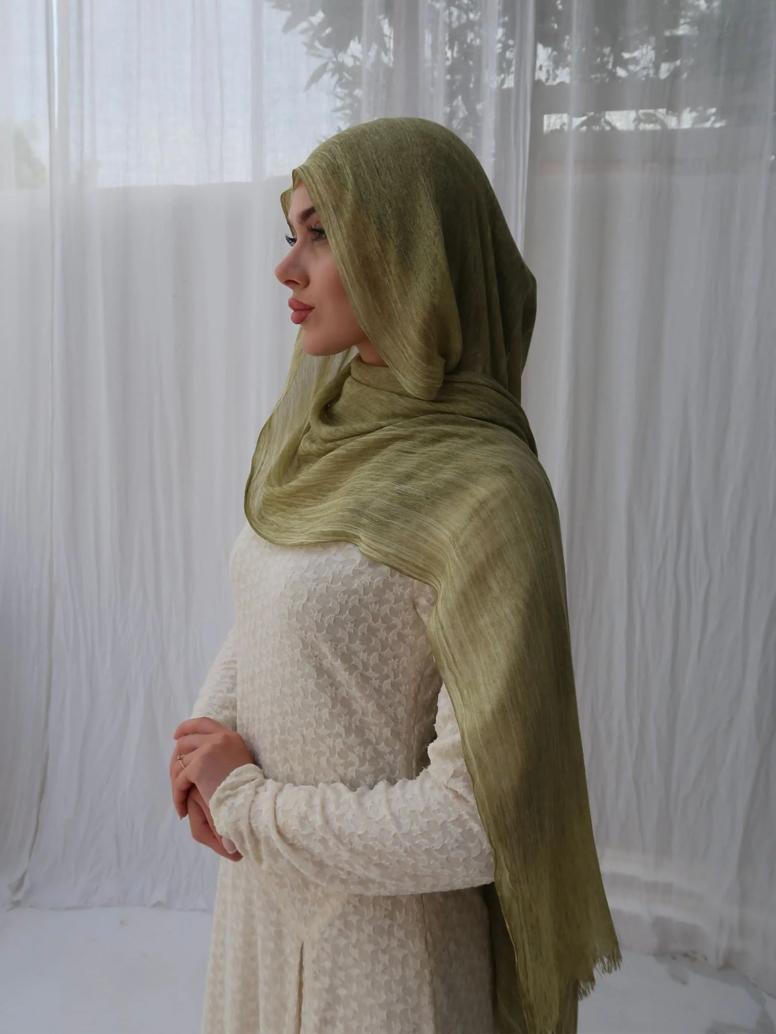 Pearla Matcha Green Stole / Scarf - Image 4