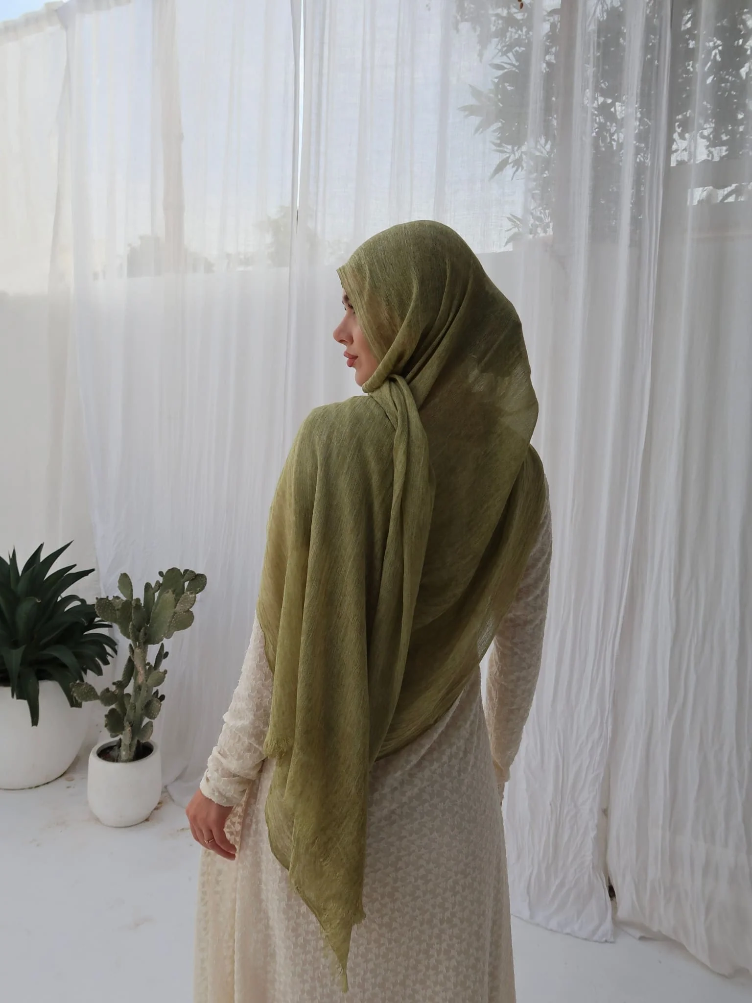 Pearla Matcha Green Stole / Scarf - Image 5