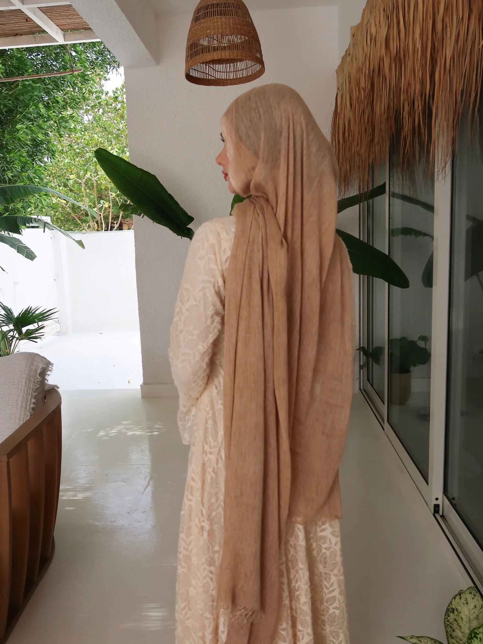 Pearla Wheat Linen Stole / Scarf - Image 2