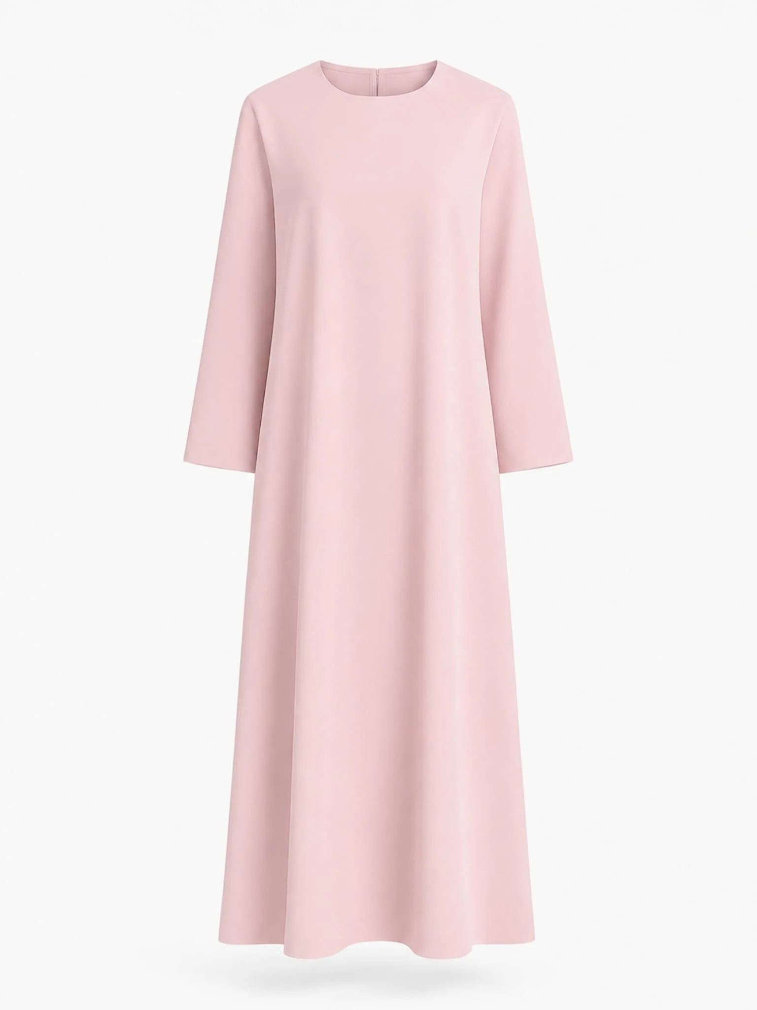 Petaline Pink Full Sleeves Straight Dress