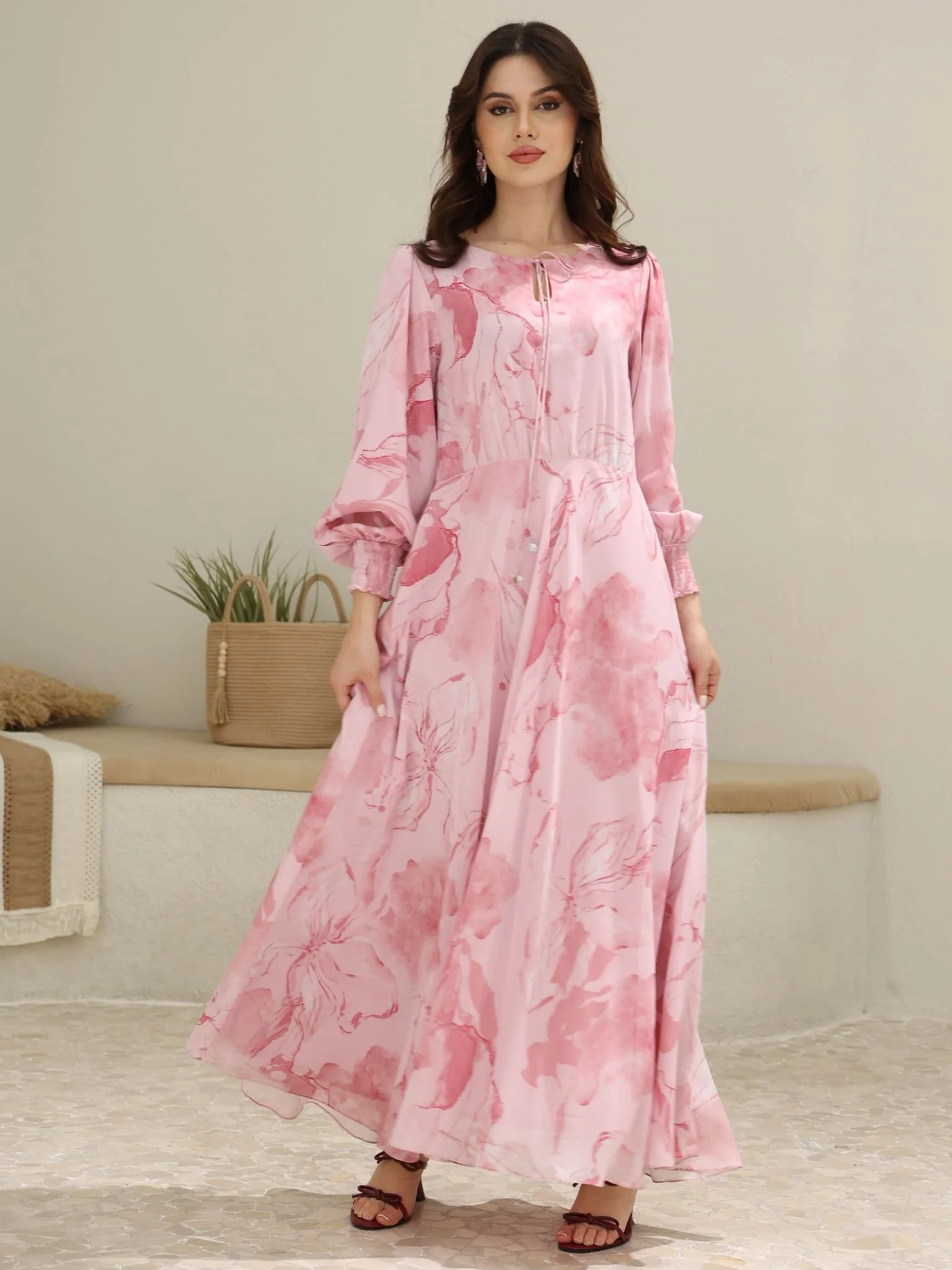 Pink Cooper Floral Long Dress