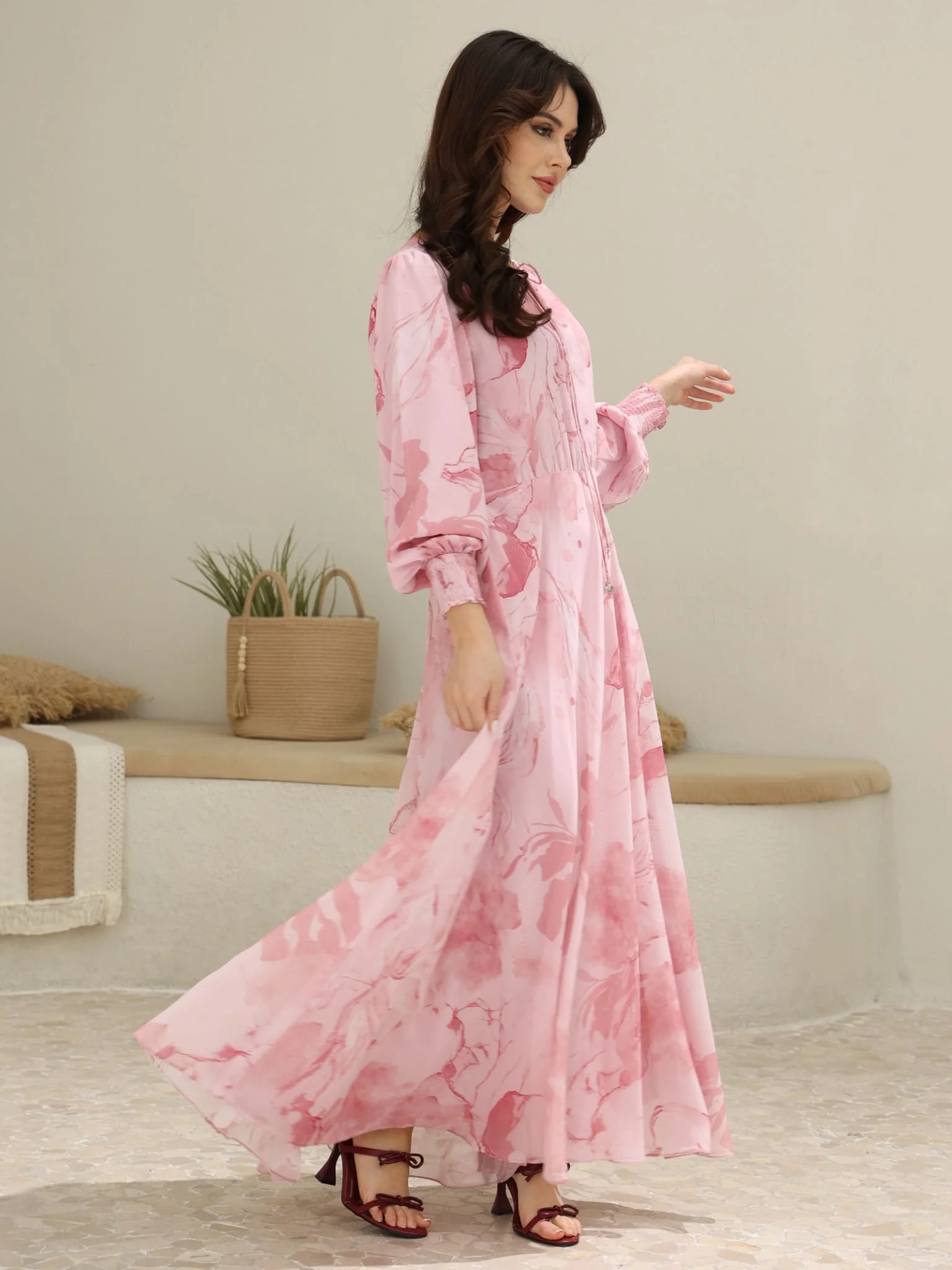 Pink Cooper Floral Long Dress - Image 4