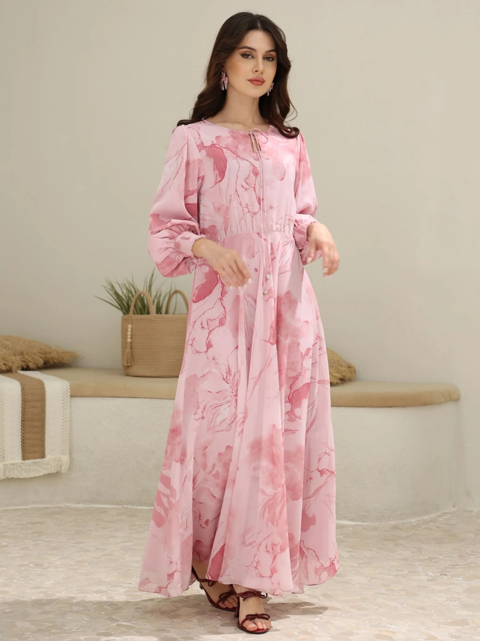 Pink Cooper Floral Long Dress - Image 9