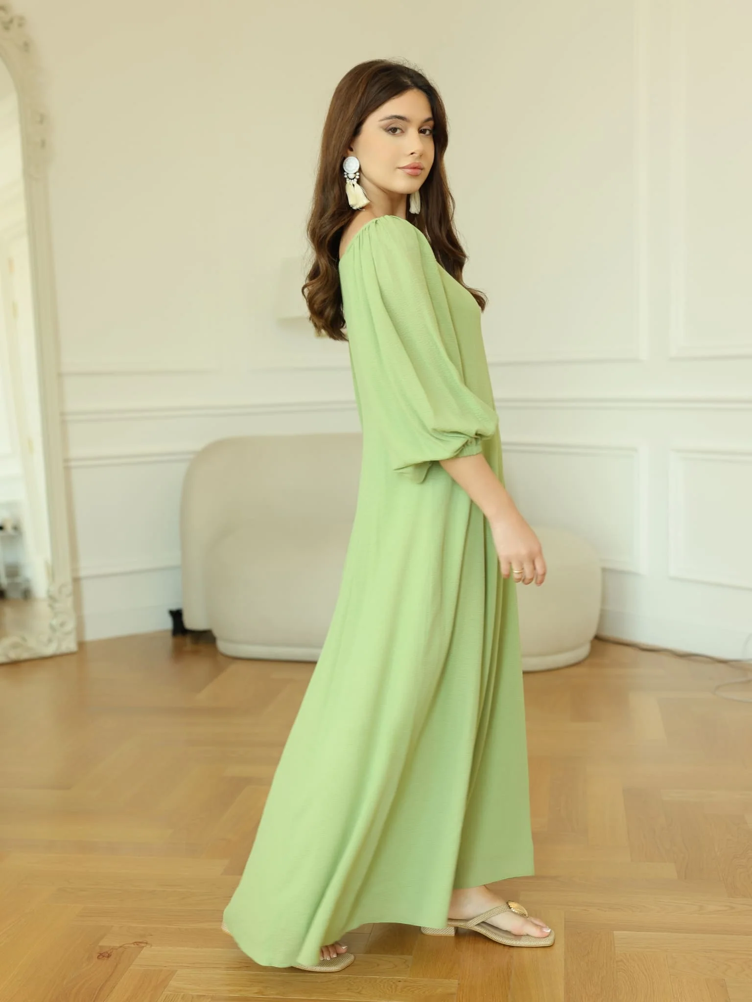 Plumpet Green Long Dress - Image 4