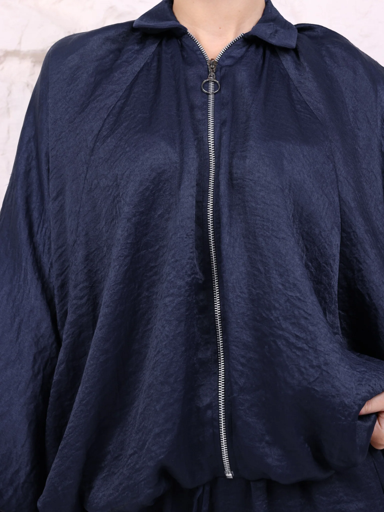 Quinn Blue Gathered Shirt - Image 2