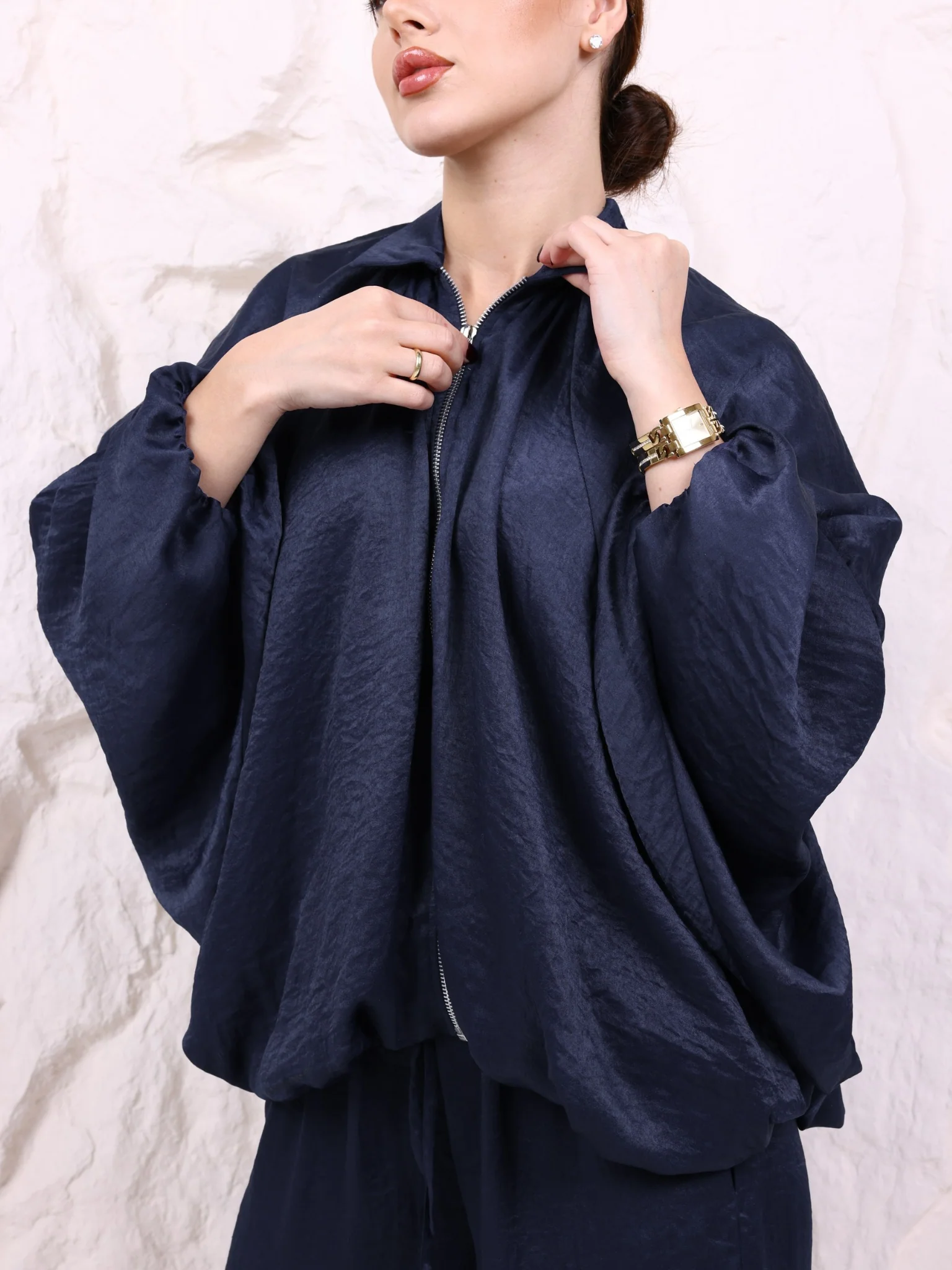Quinn Blue Gathered Shirt - Image 4