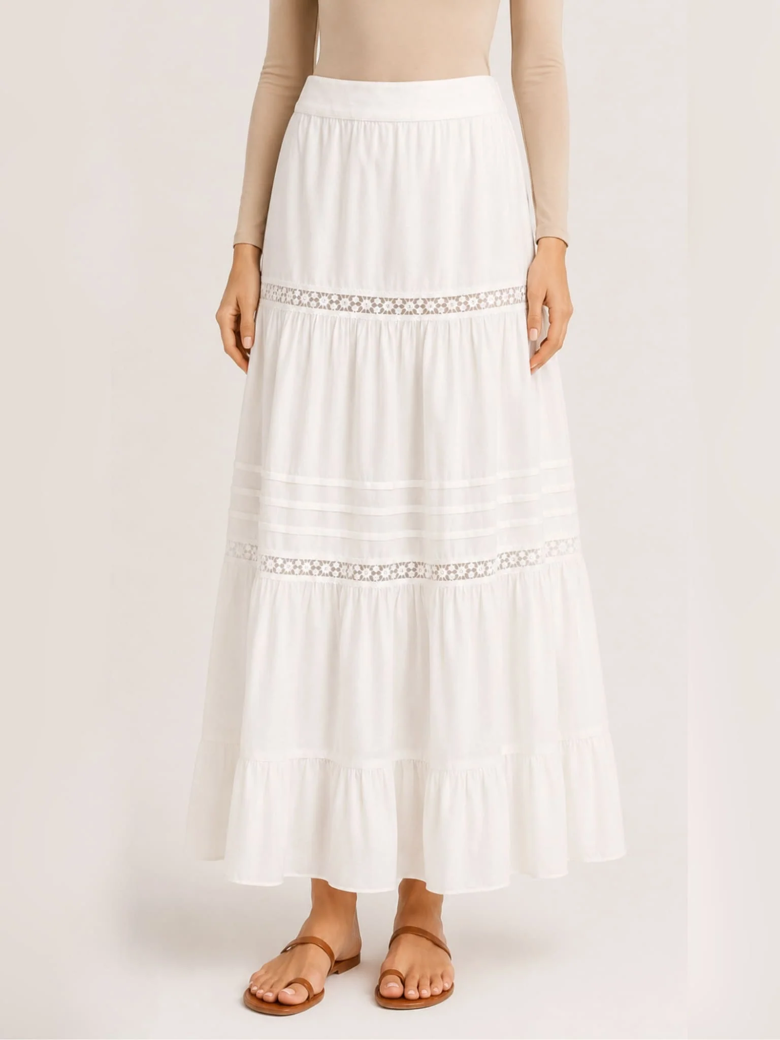 Rena Summer Lace Skirt - White - Image 4