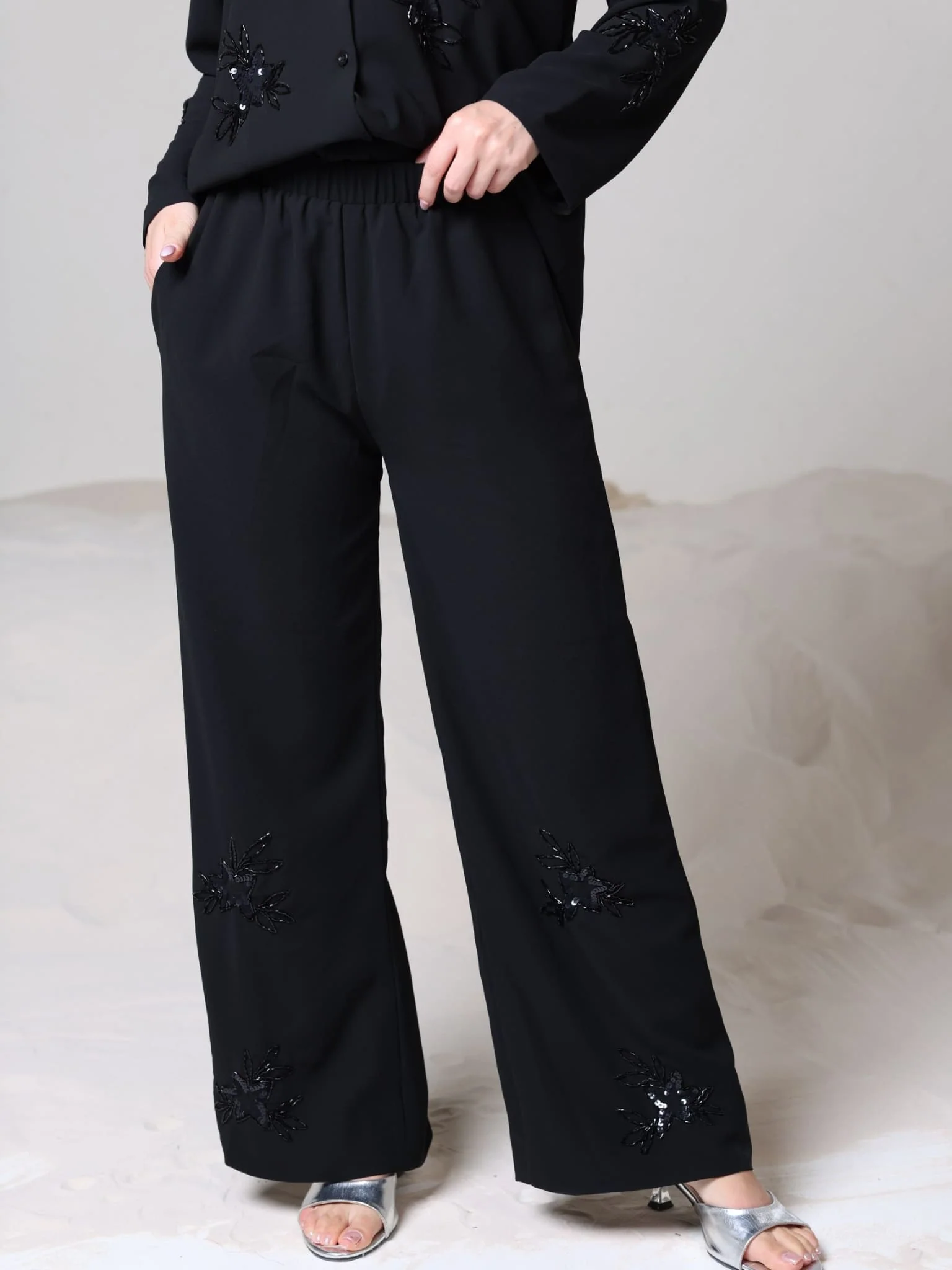Rey Embellished Black Pants