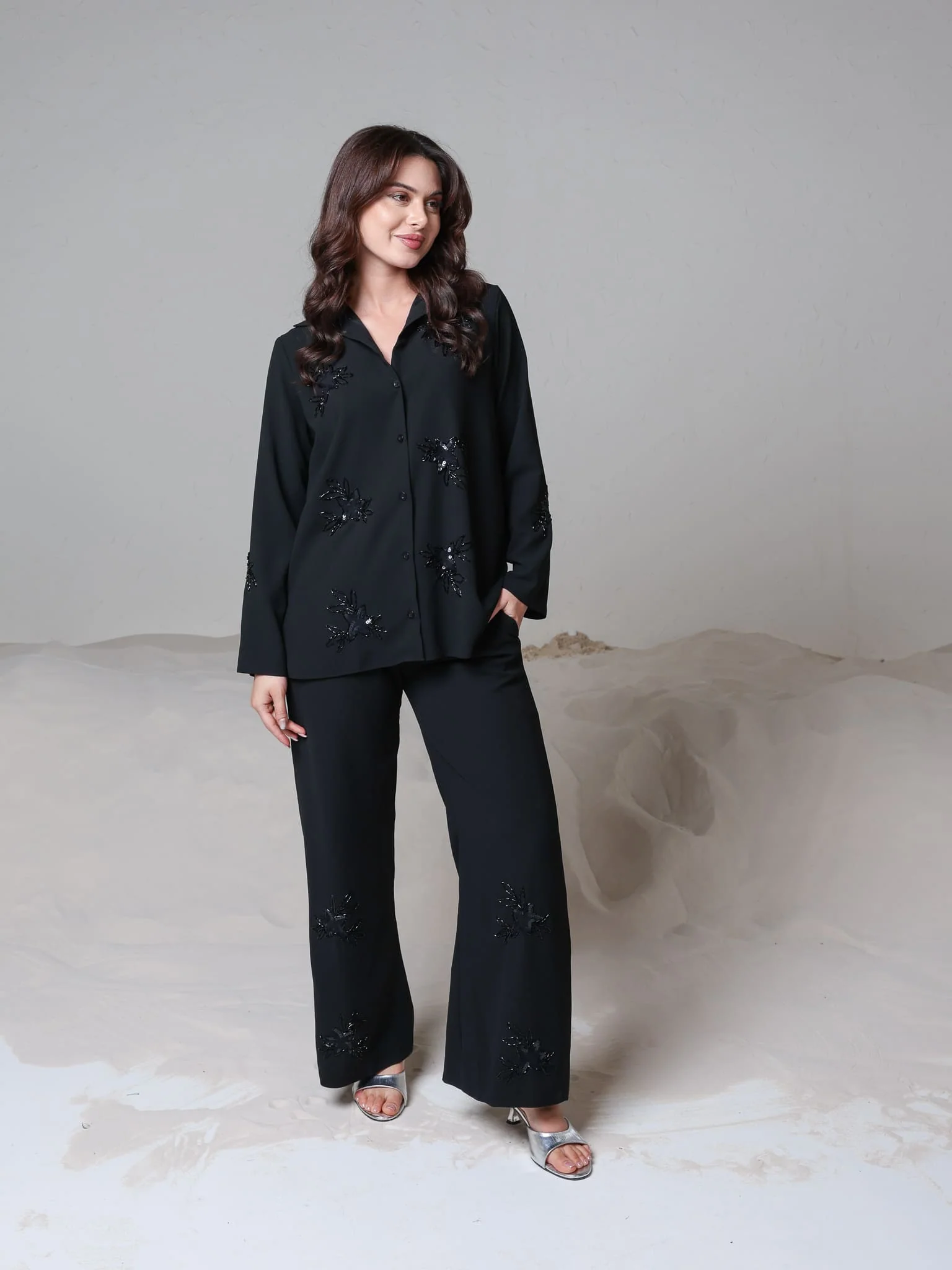 Rey Embellished Black Shirt - Image 5