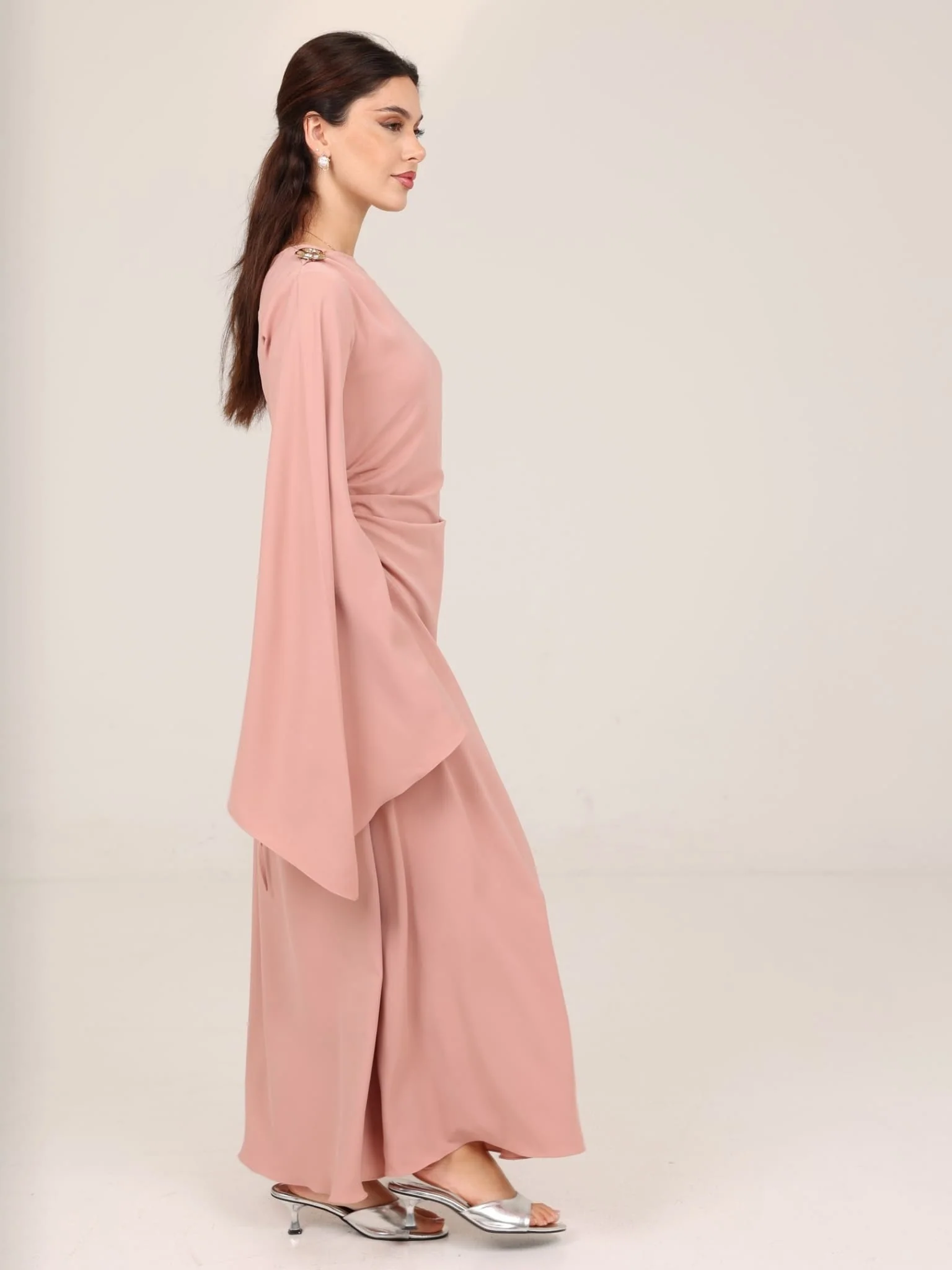 Riley Pink Buckle Long Dress - Image 5