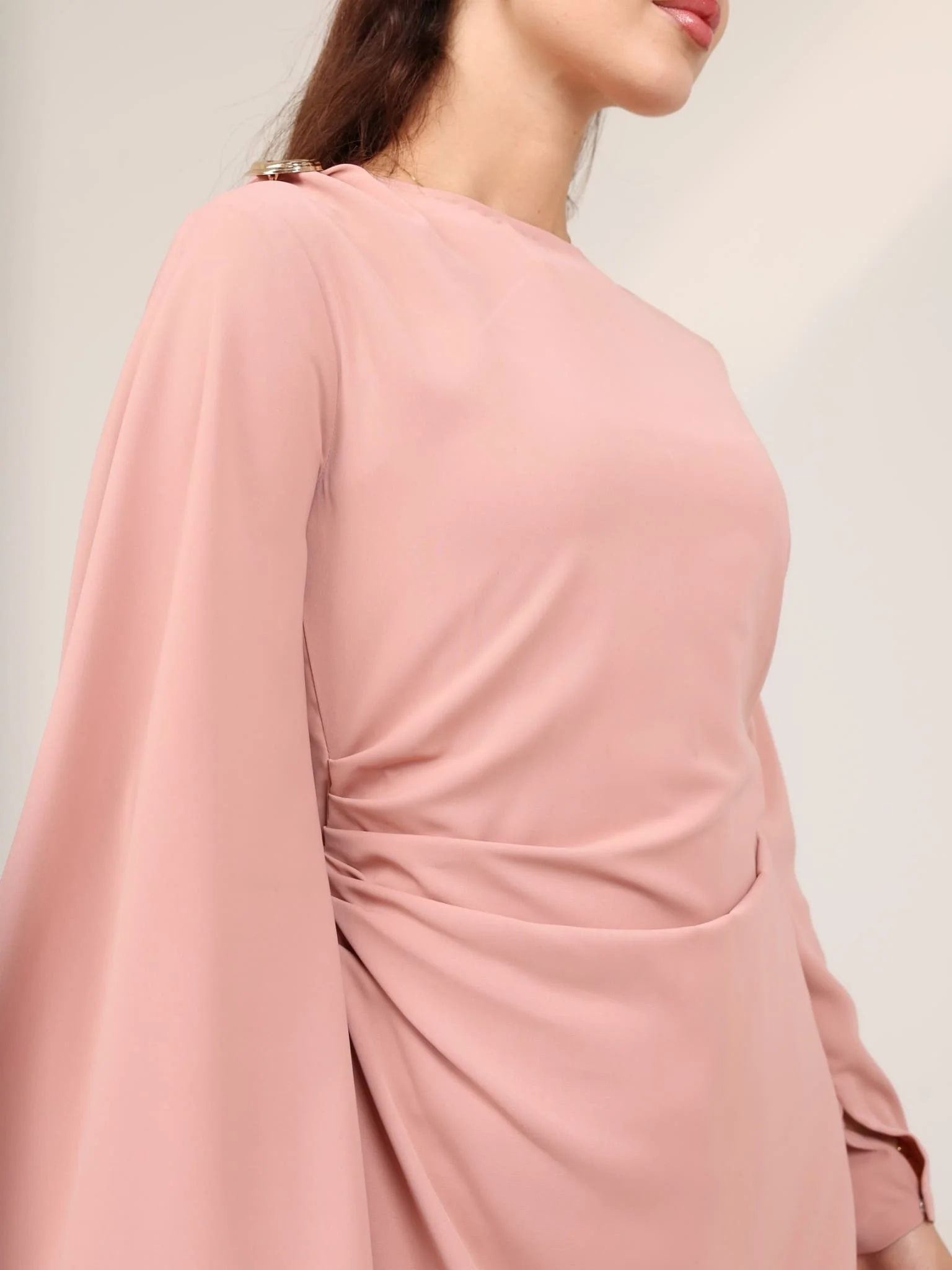 Riley Pink Buckle Long Dress - Image 6