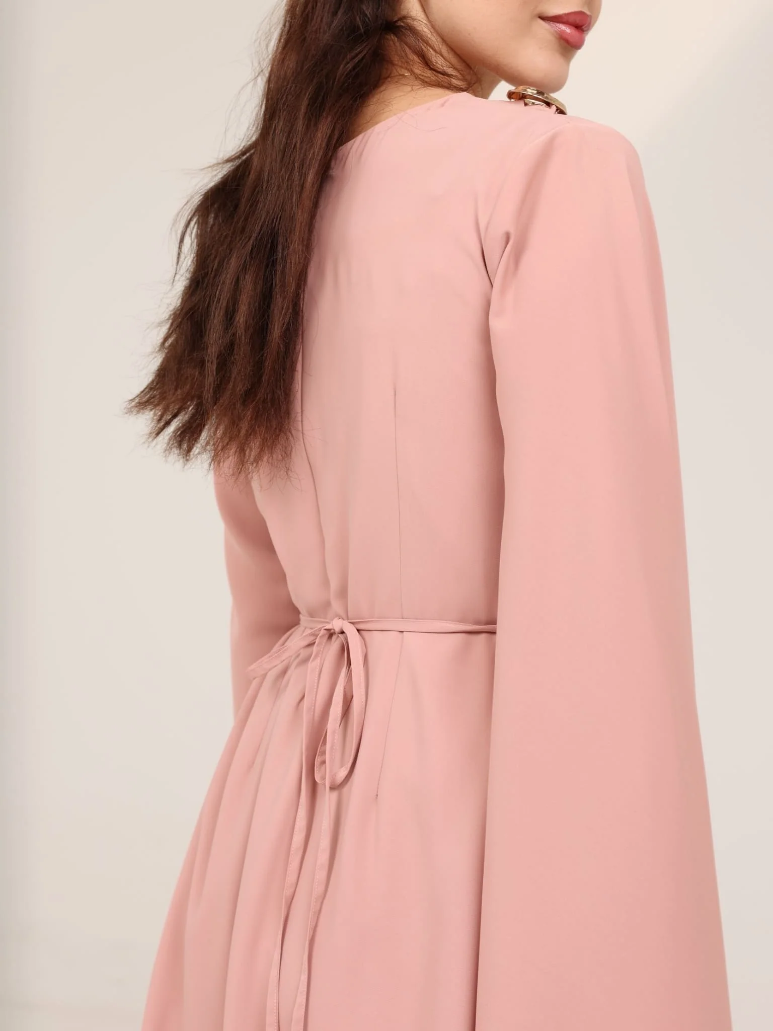 Riley Pink Buckle Long Dress - Image 7