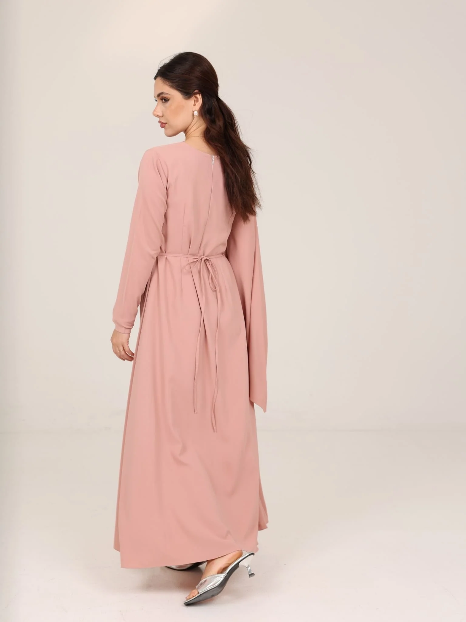 Riley Pink Buckle Long Dress - Image 8