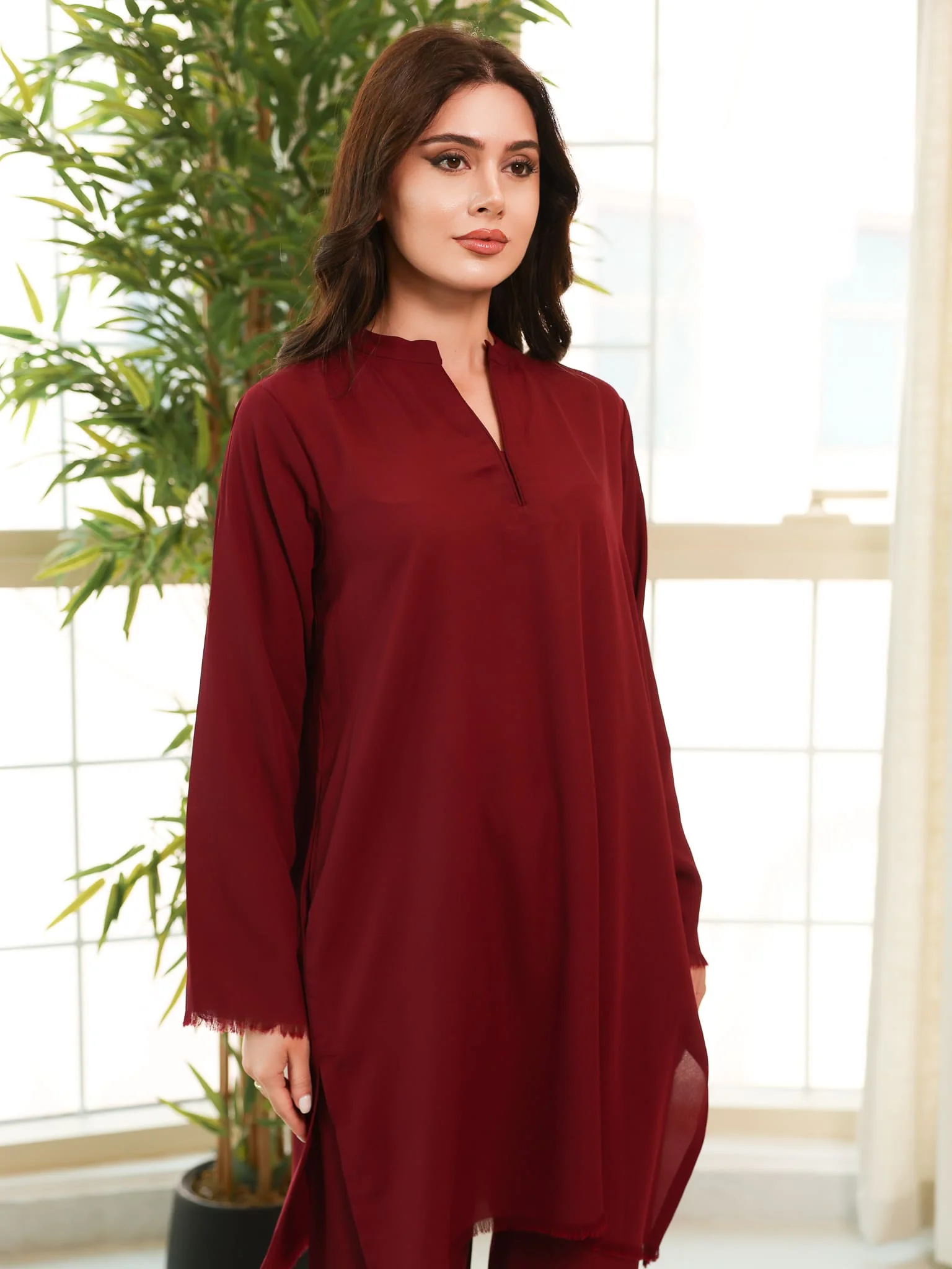 Rosal Maroon Co Ord Set - Image 5