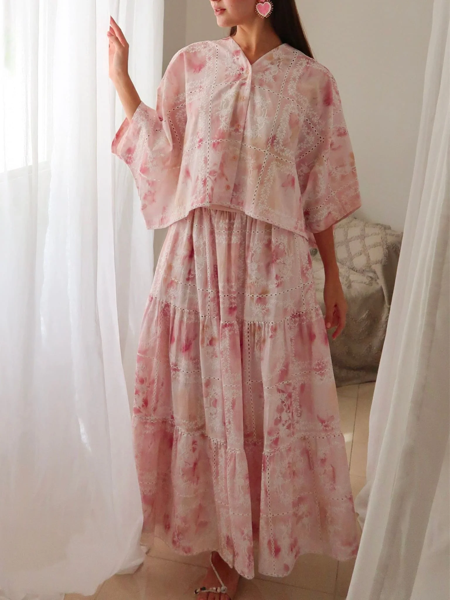 Rosalind Pink Embroidered Skirt - Image 10