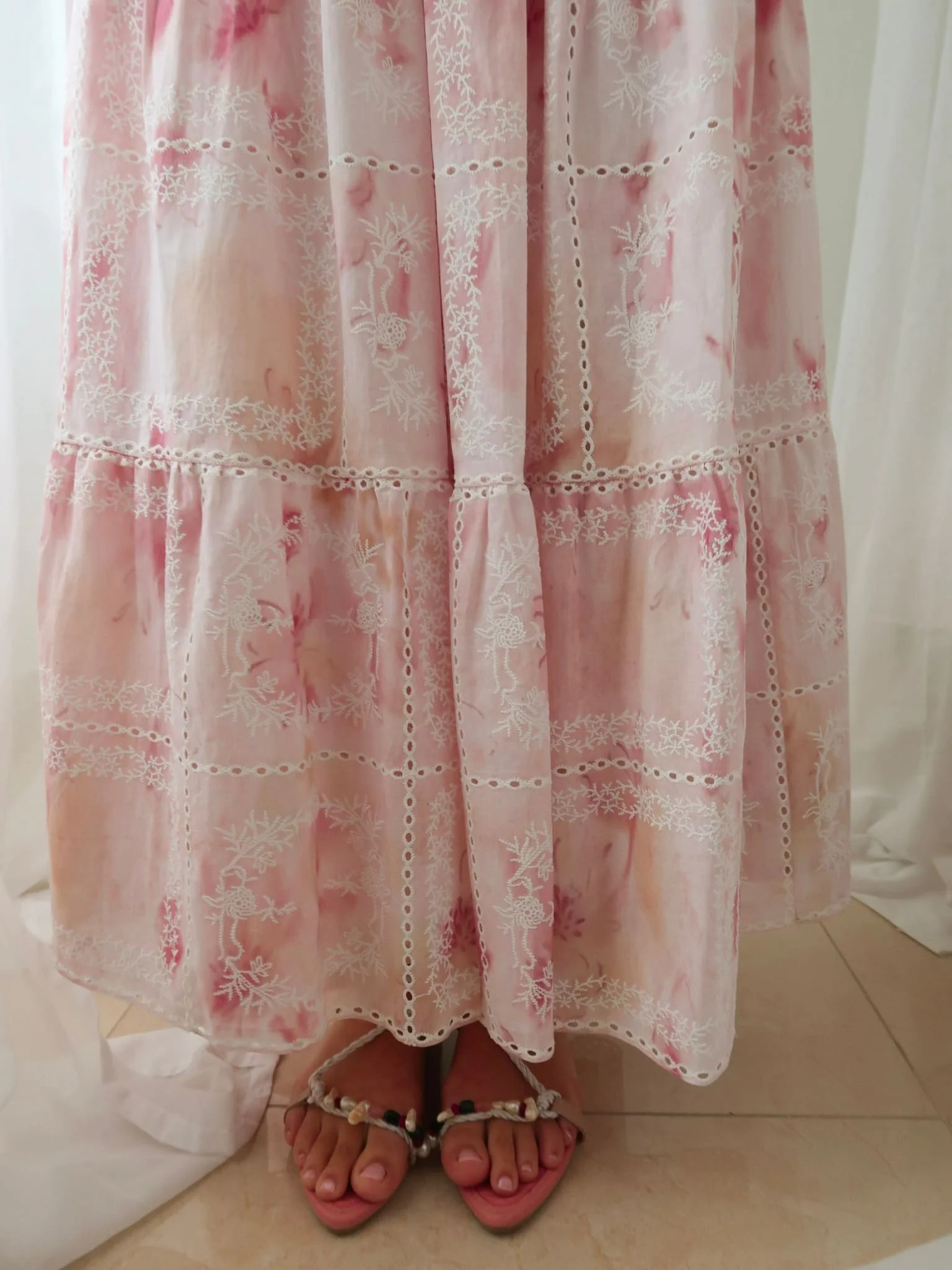 Rosalind Pink Embroidered Skirt - Image 2