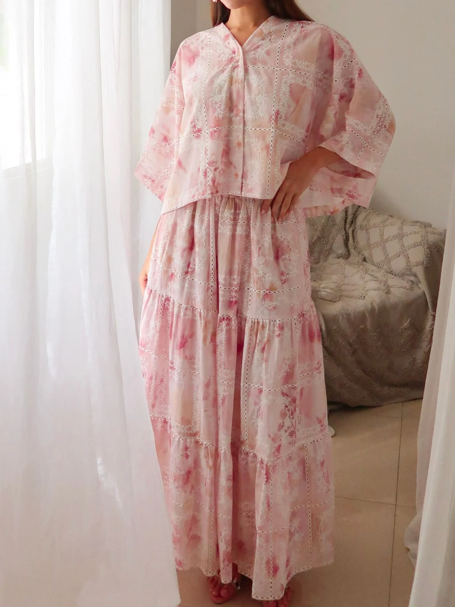 Rosalind Pink Embroidered Skirt - Image 3