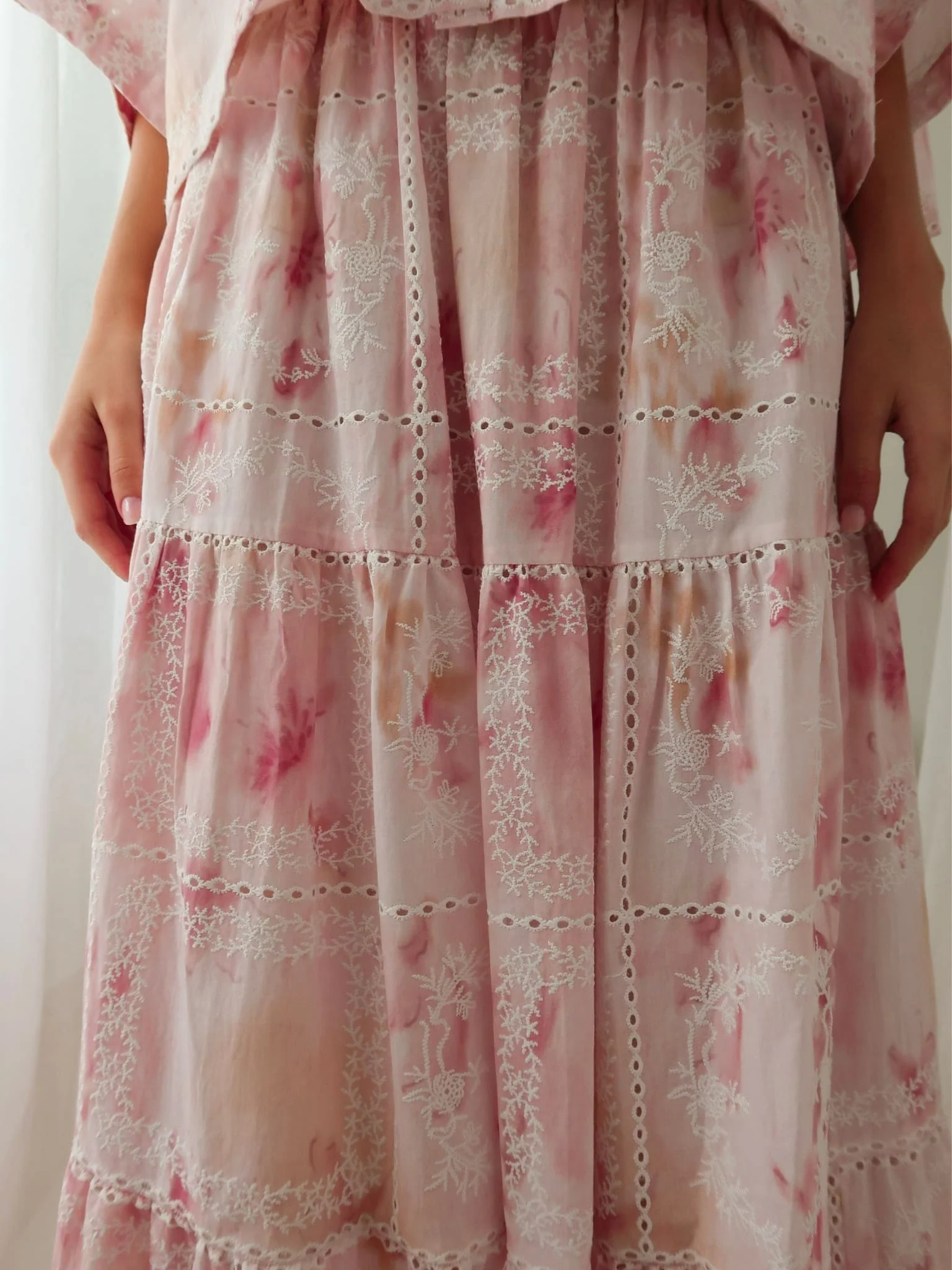 Rosalind Pink Embroidered Skirt - Image 4