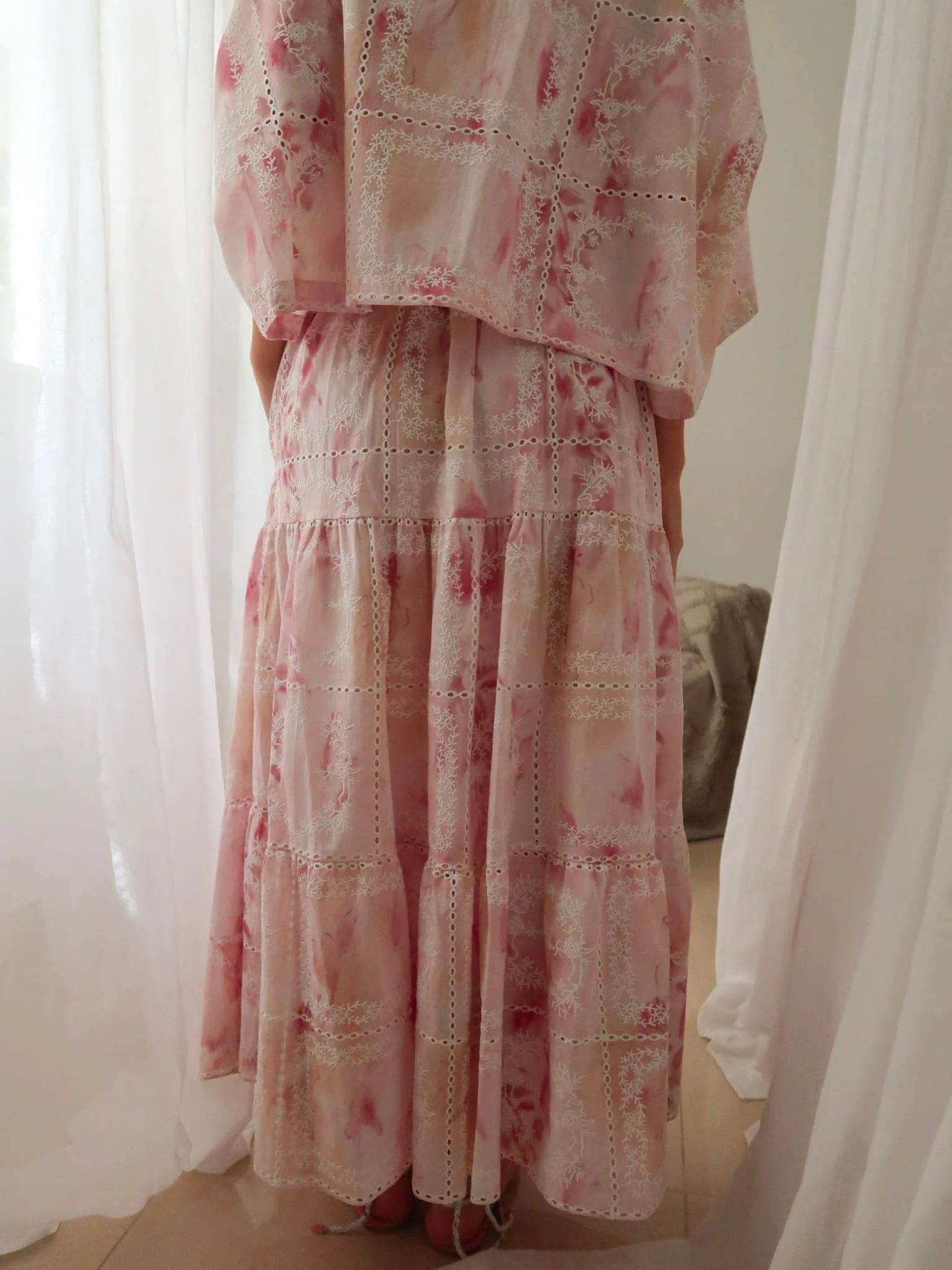 Rosalind Pink Embroidered Skirt - Image 7