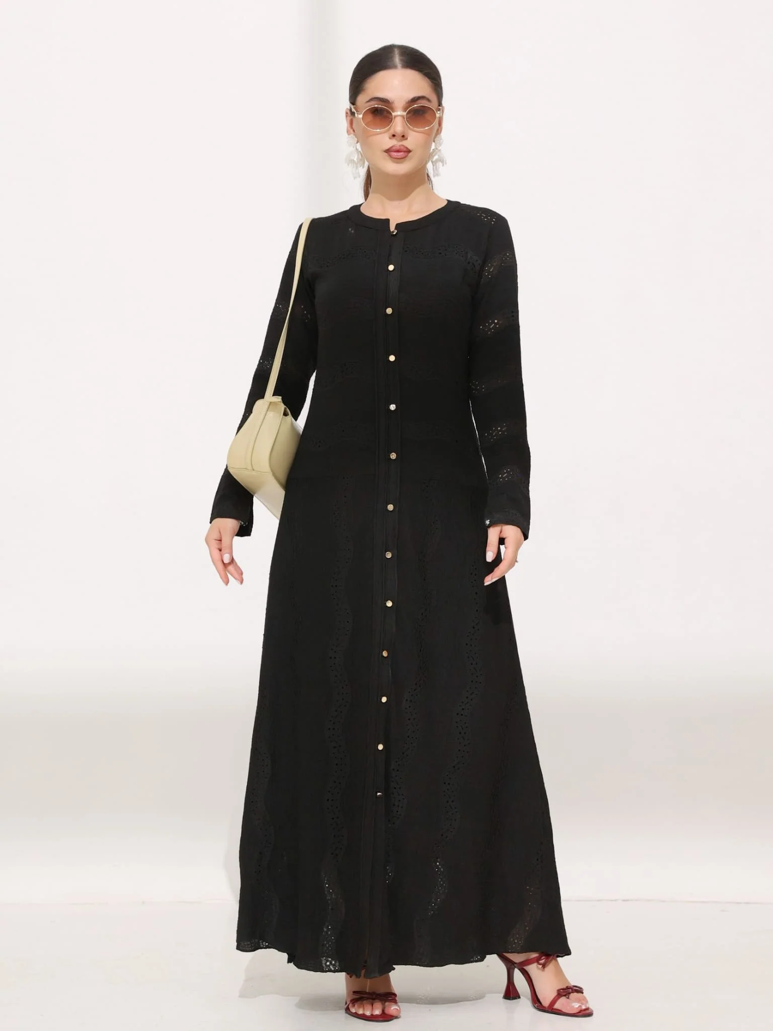 Roscoe Black Crochet Net Dress