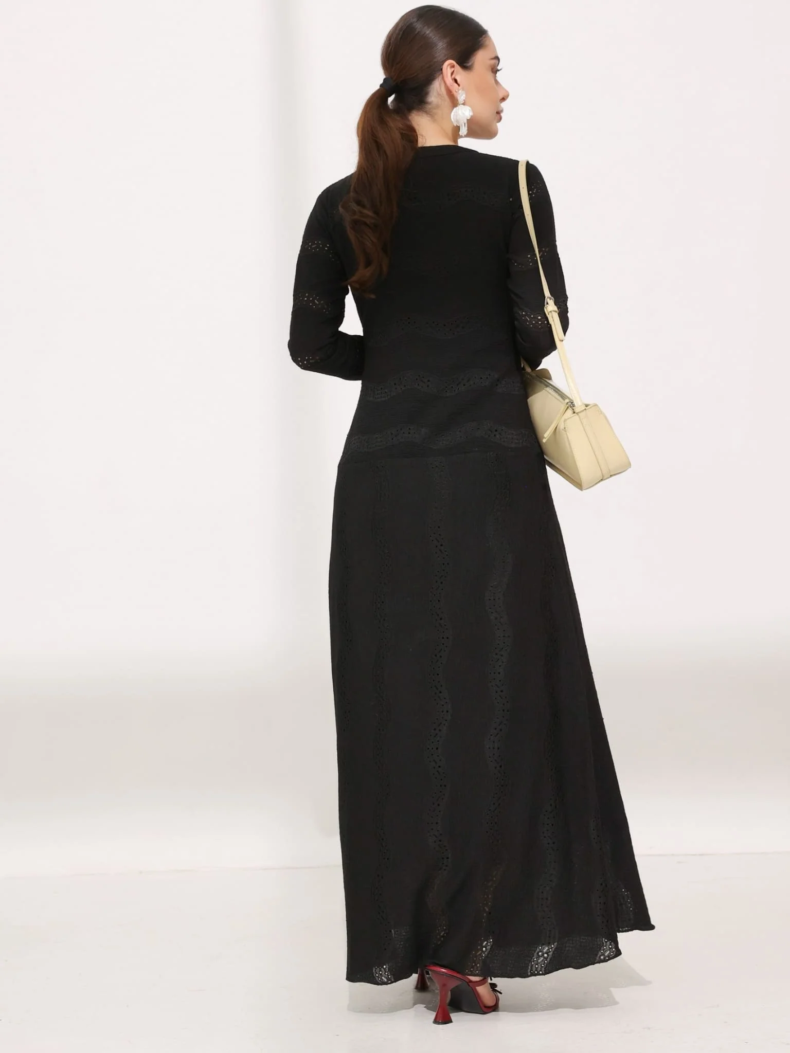 Roscoe Black Crochet Net Dress - Image 3