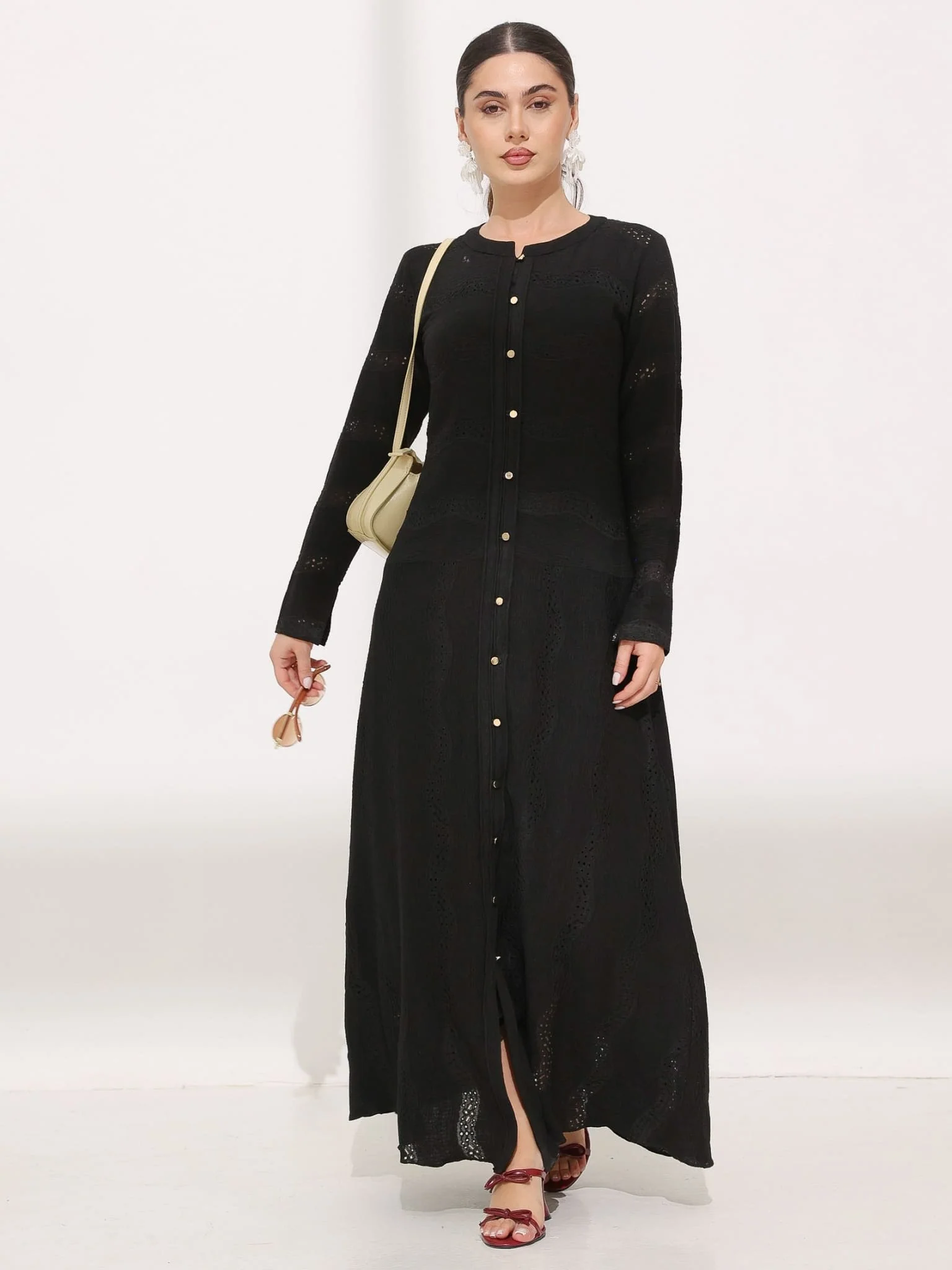Roscoe Black Crochet Net Dress - Image 8