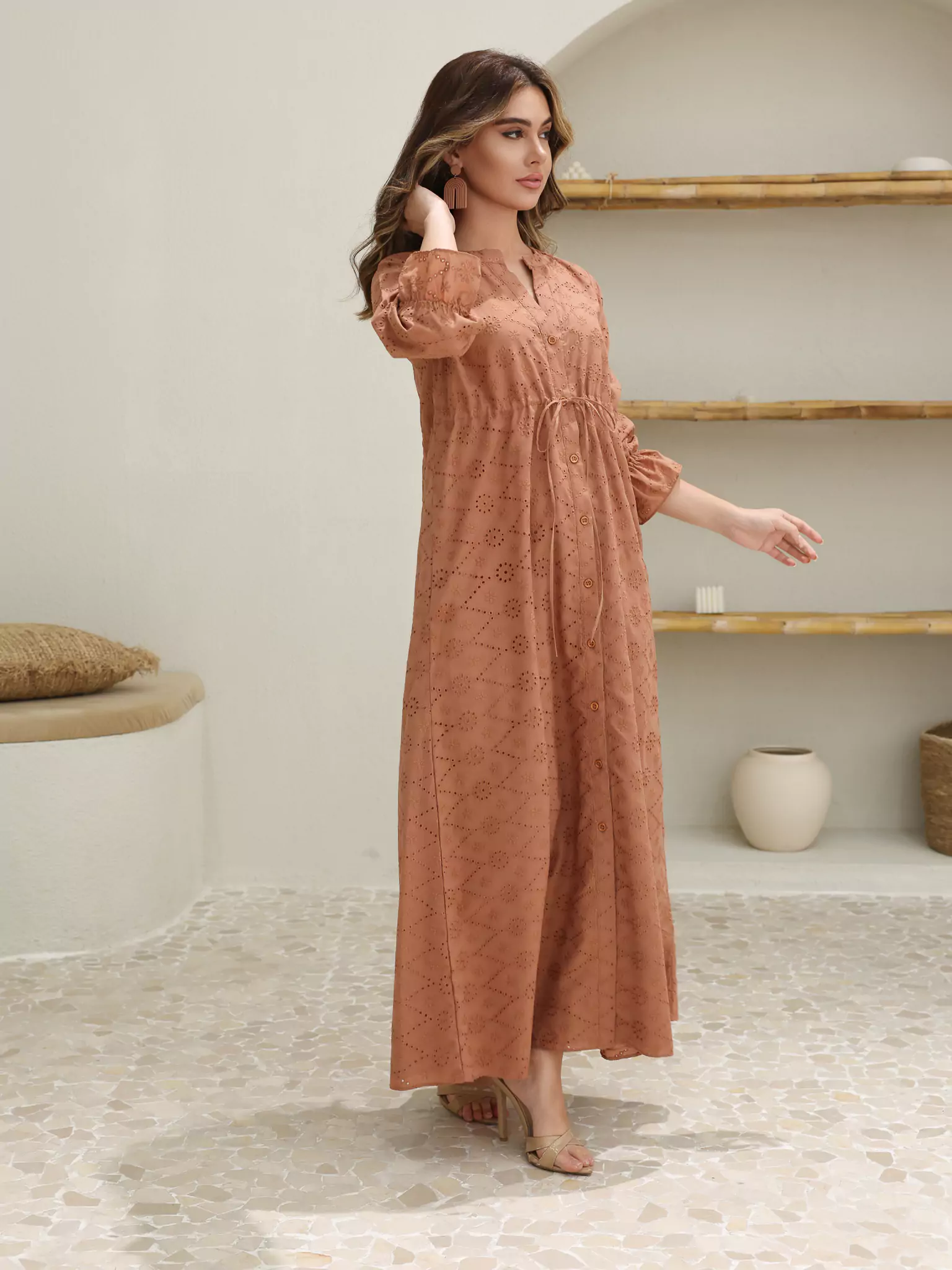Rosewood Cutwork Long Dress - Image 11