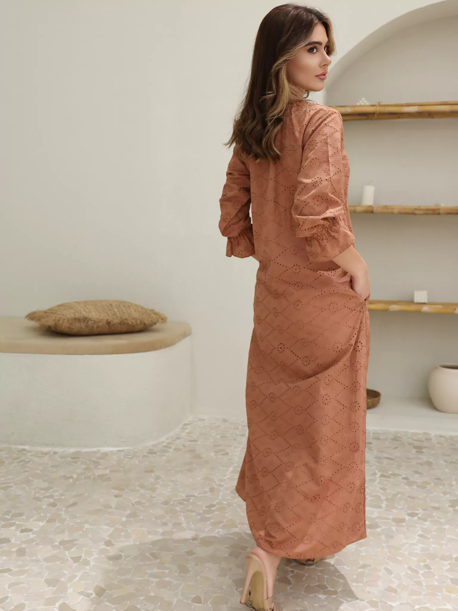 Rosewood Cutwork Long Dress - Image 3